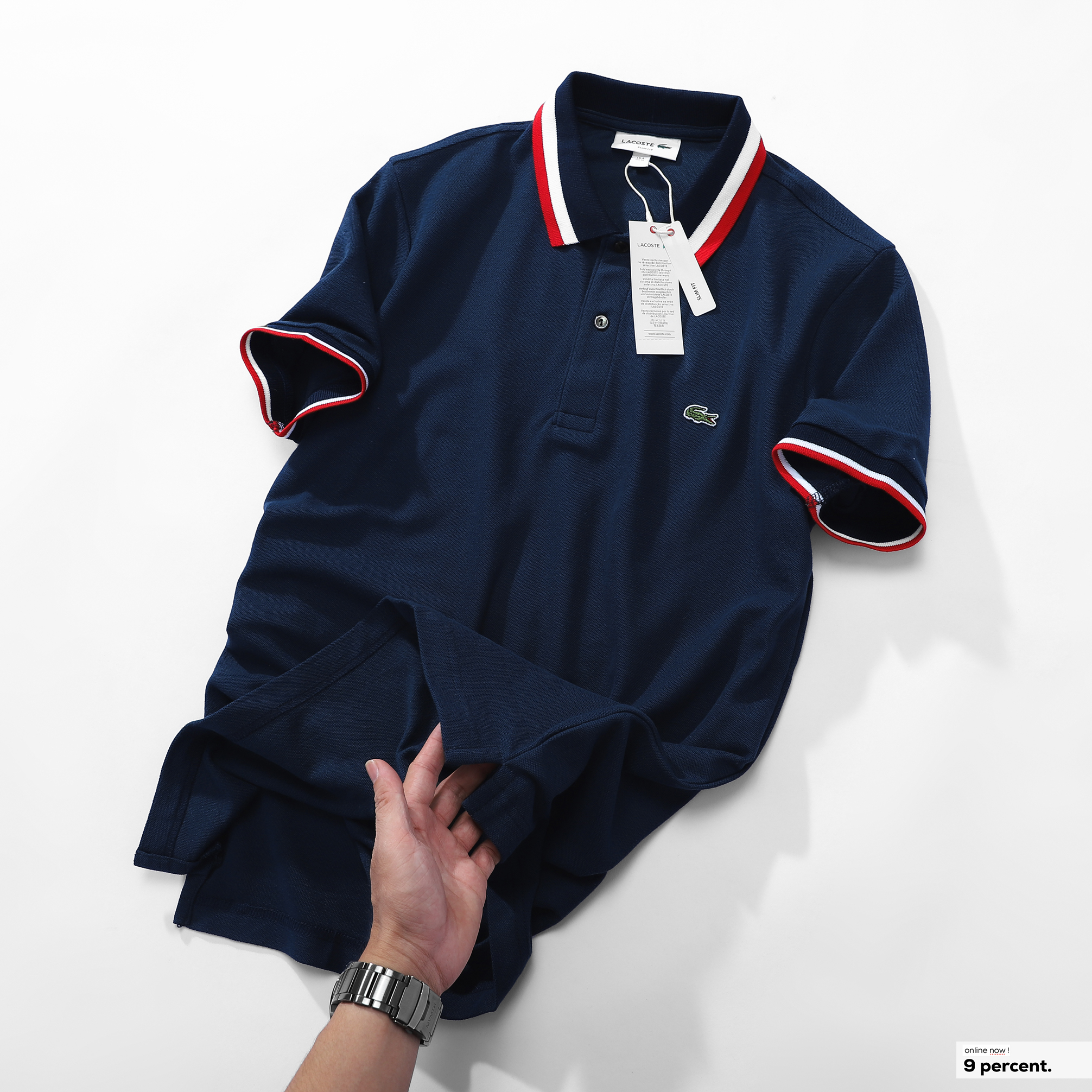 Áo polo nam LCSTE phối viền 85-Xanh navy