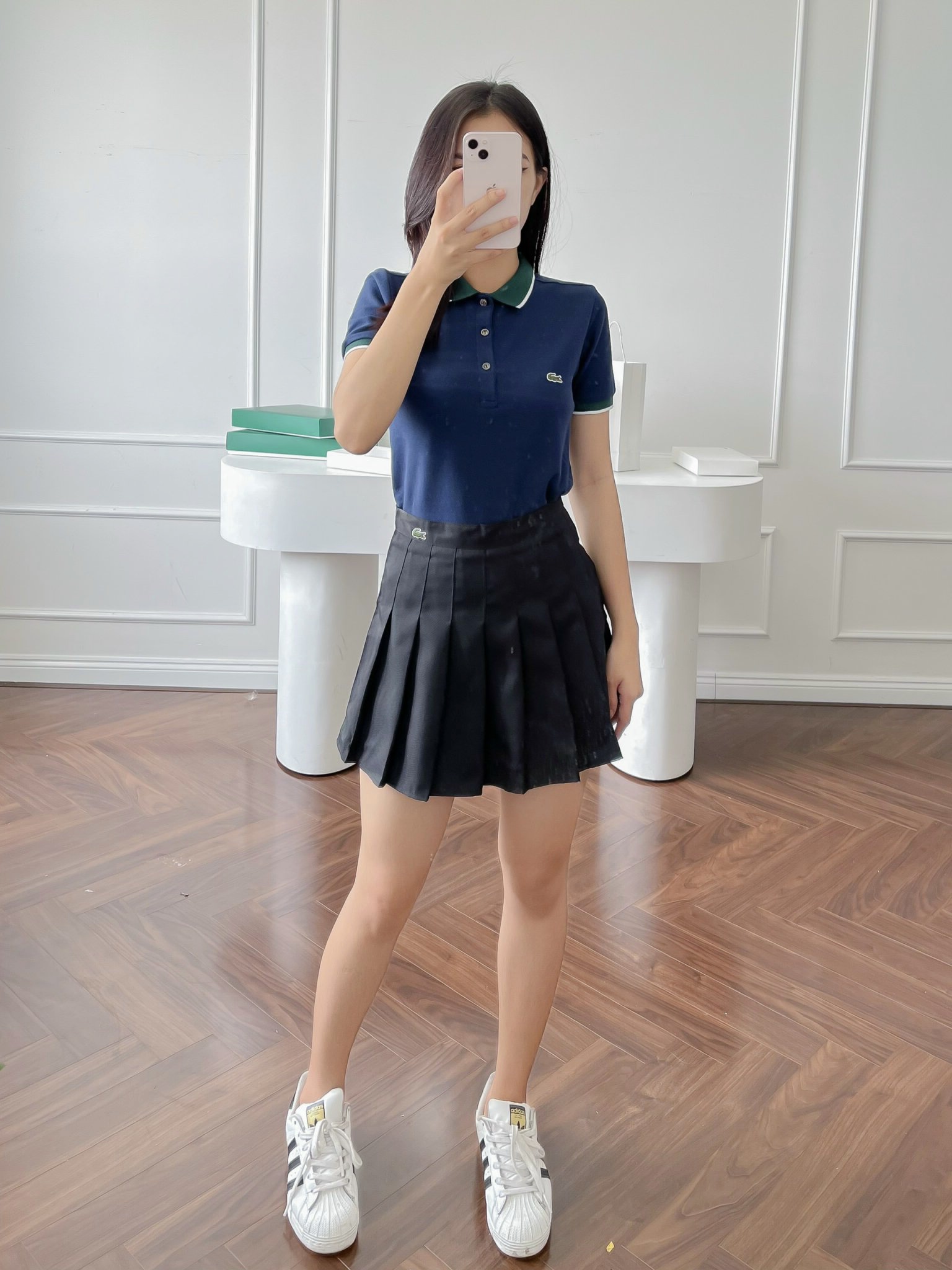 Áo polo nữ LCSTE phối viền 22-Xanh navy