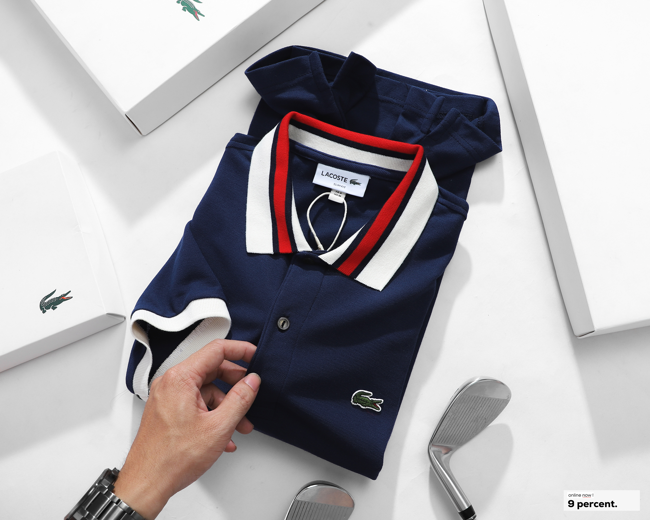 Áo polo nam LCSTE phối viền 95-Xanh navy