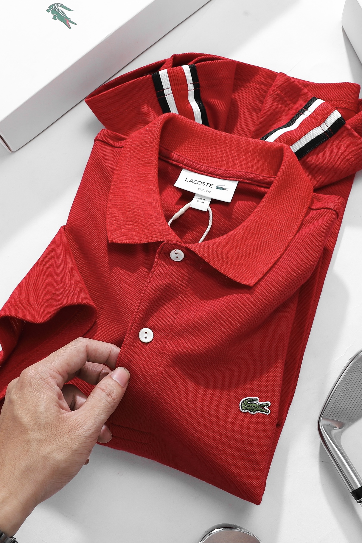 Áo polo nam LCSTE phối hông 92-Đỏ-XL
