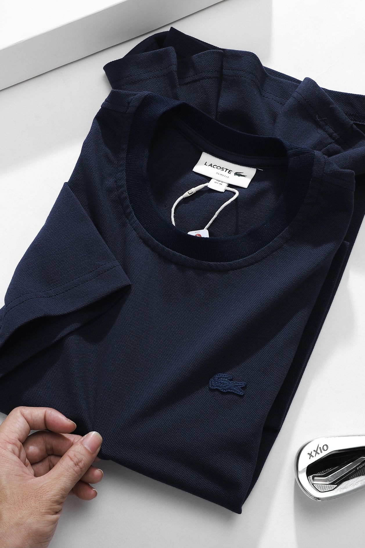 Áo phông nam LCSTE phối trơn CÁ NAVY-Xanh navy-S