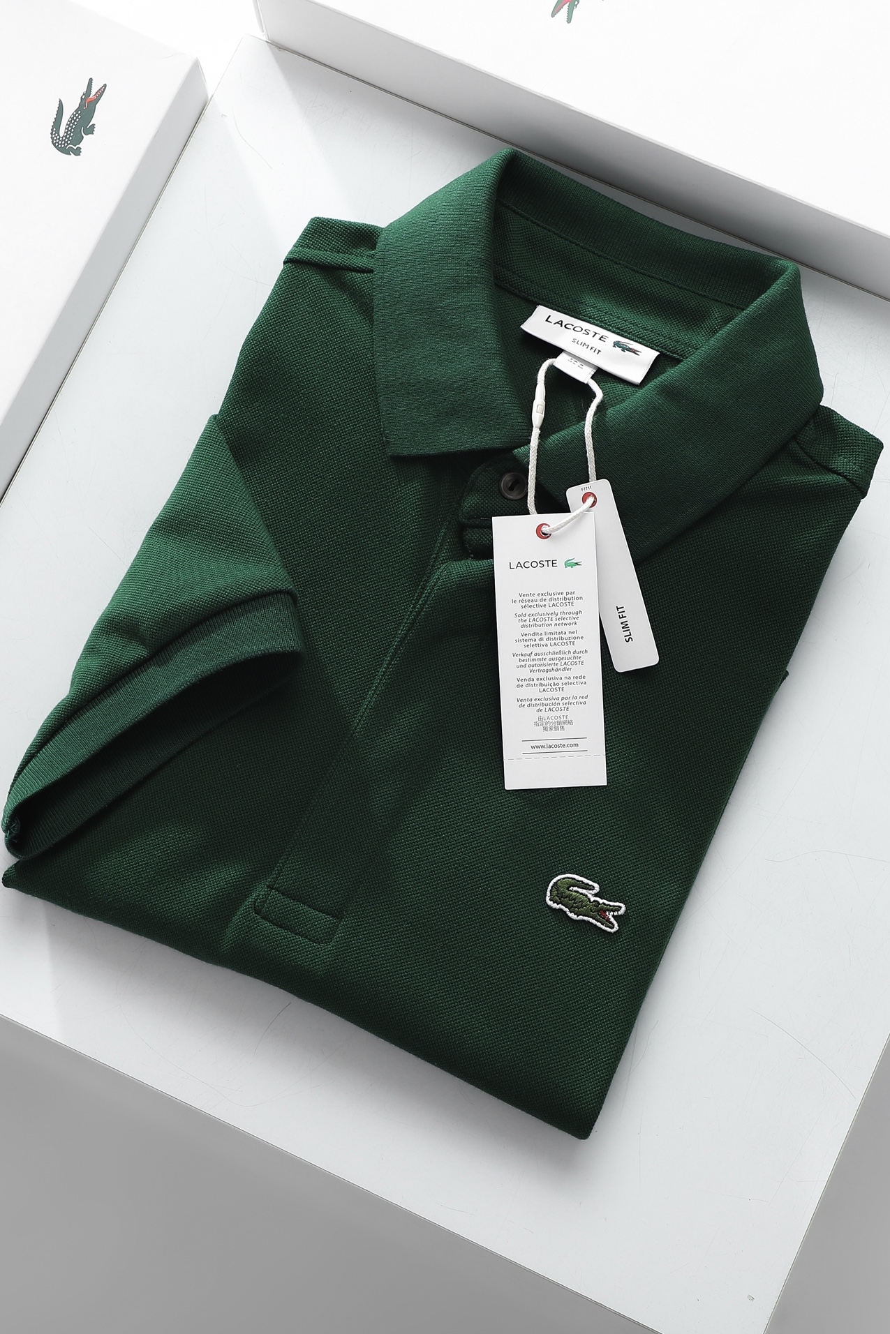 Áo polo nam LCSTE phối trơn CÁ XANH NẸP CHE-Rêu-XL