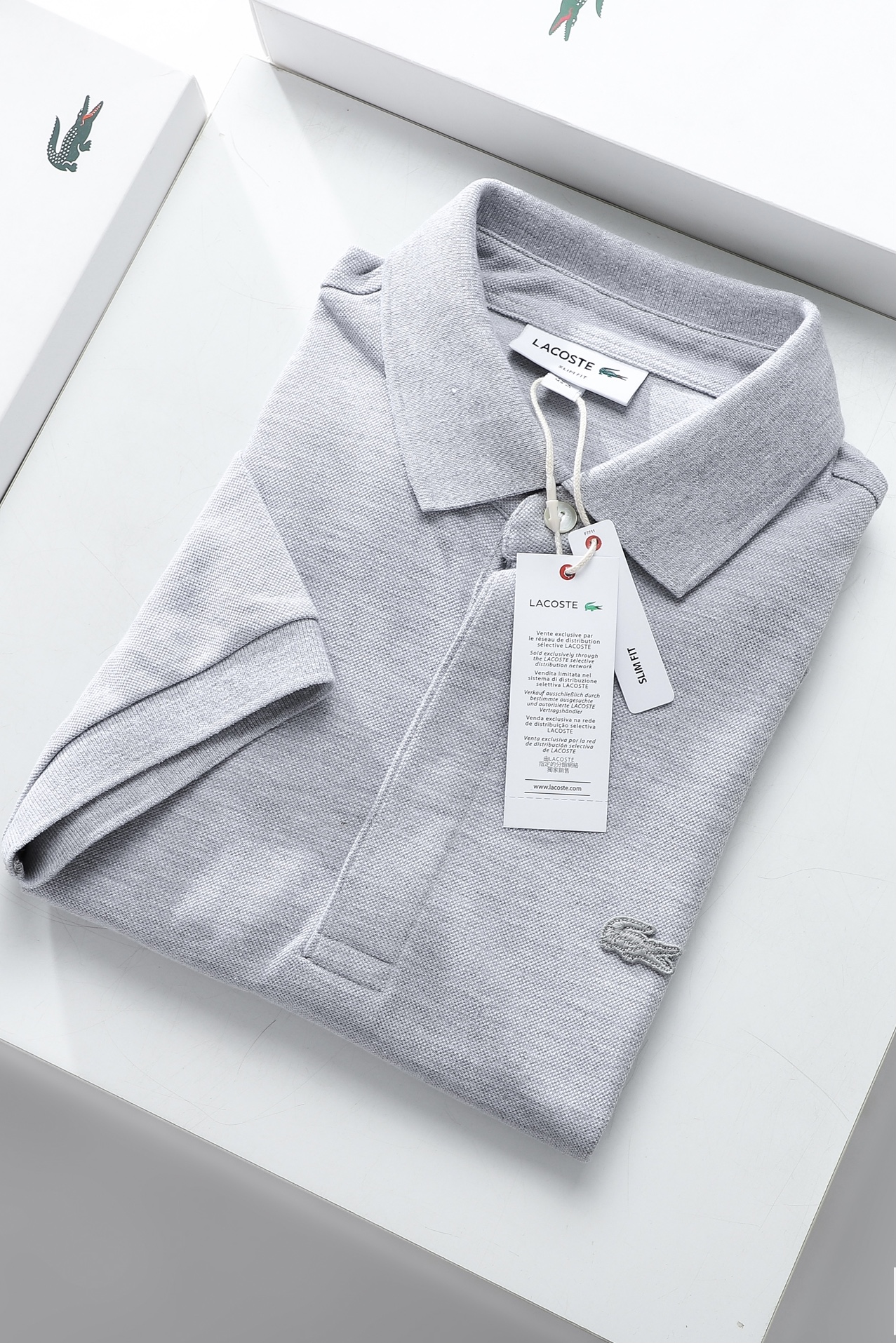Áo polo nam LCSTE phối trơn CÁ XÁM NẸP CHE-Xám-XXL