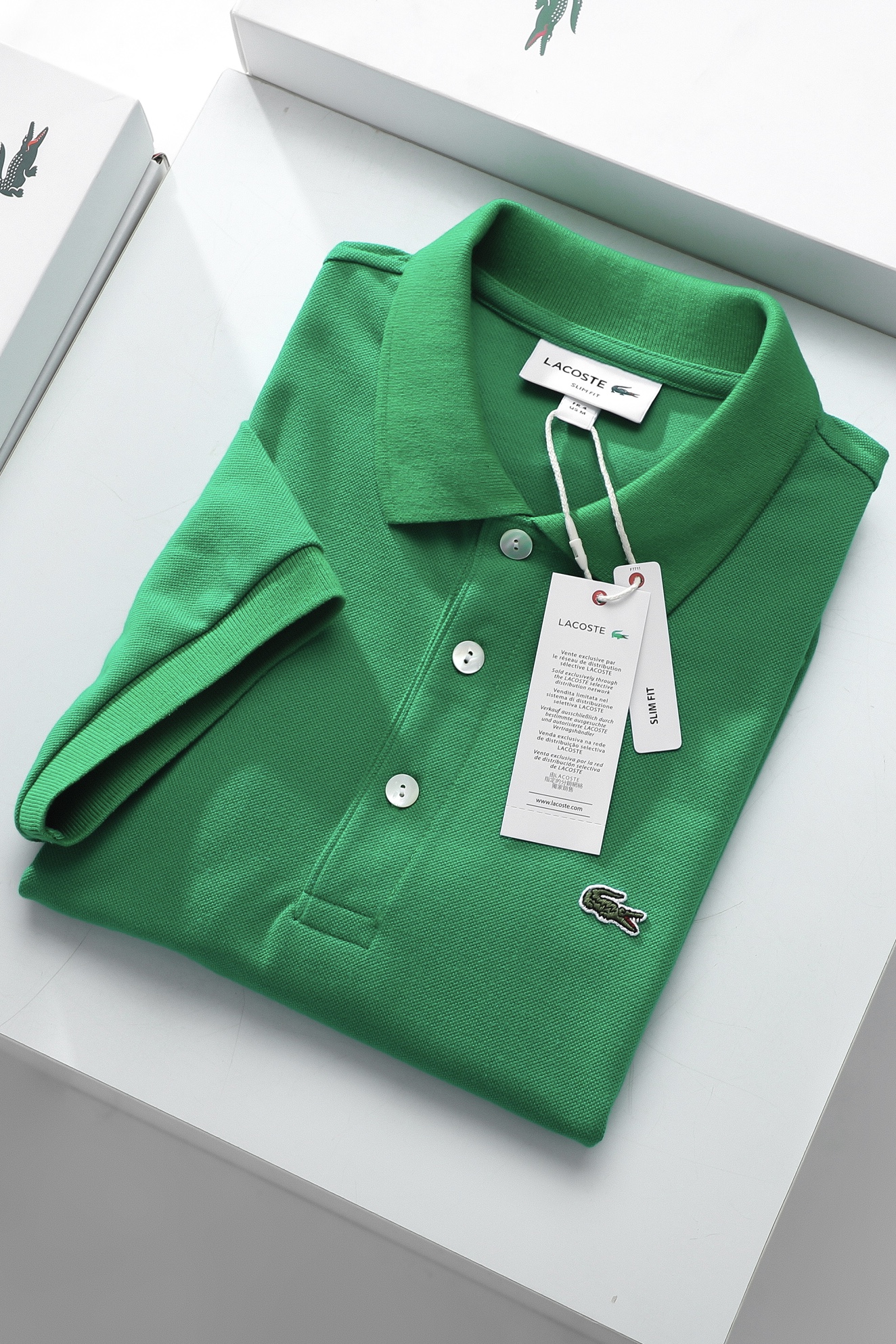 Áo polo nam LCSTE phối trơn CÁ XANH 3 KHUY-Xanh lá-XXL