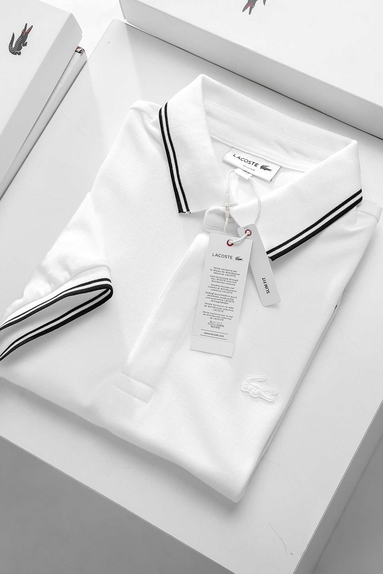 Áo polo nam LCSTE phối viền 83 NẸP CHE-Trắng-XXL