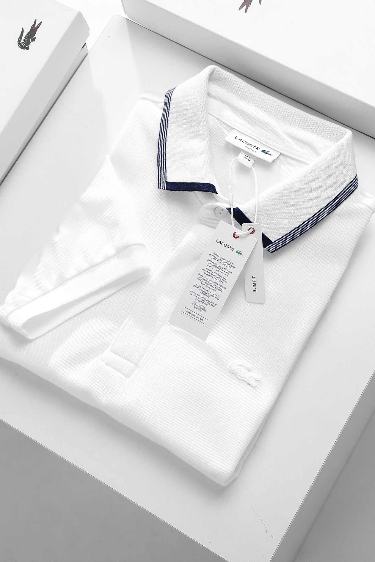 Áo polo nam LCSTE phối viền 35 NẸP CHE-Trắng-XL