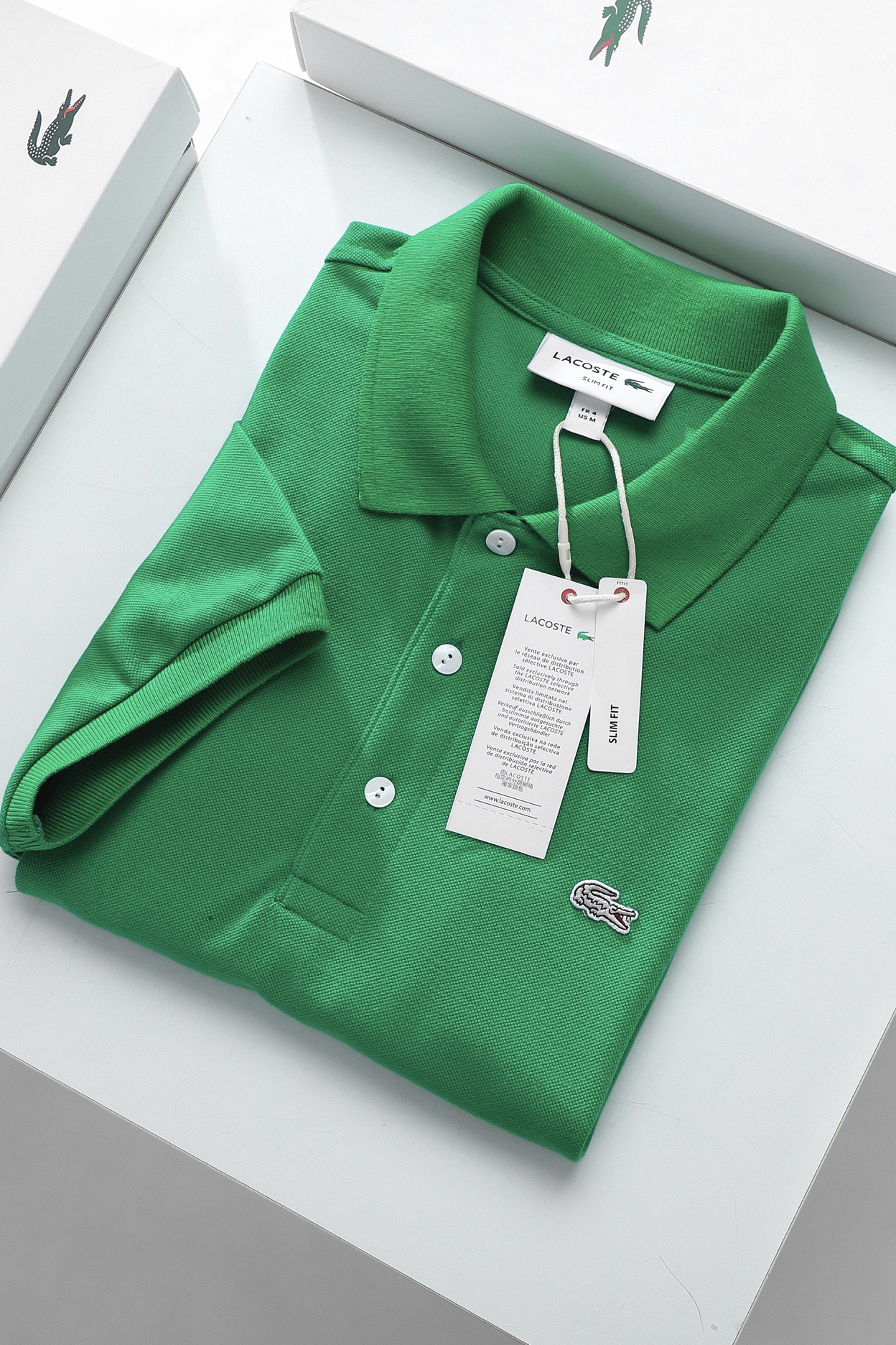 Áo polo nam LCSTE phối trơn CÁ XÁM 3 KHUY-Xanh lá-XL