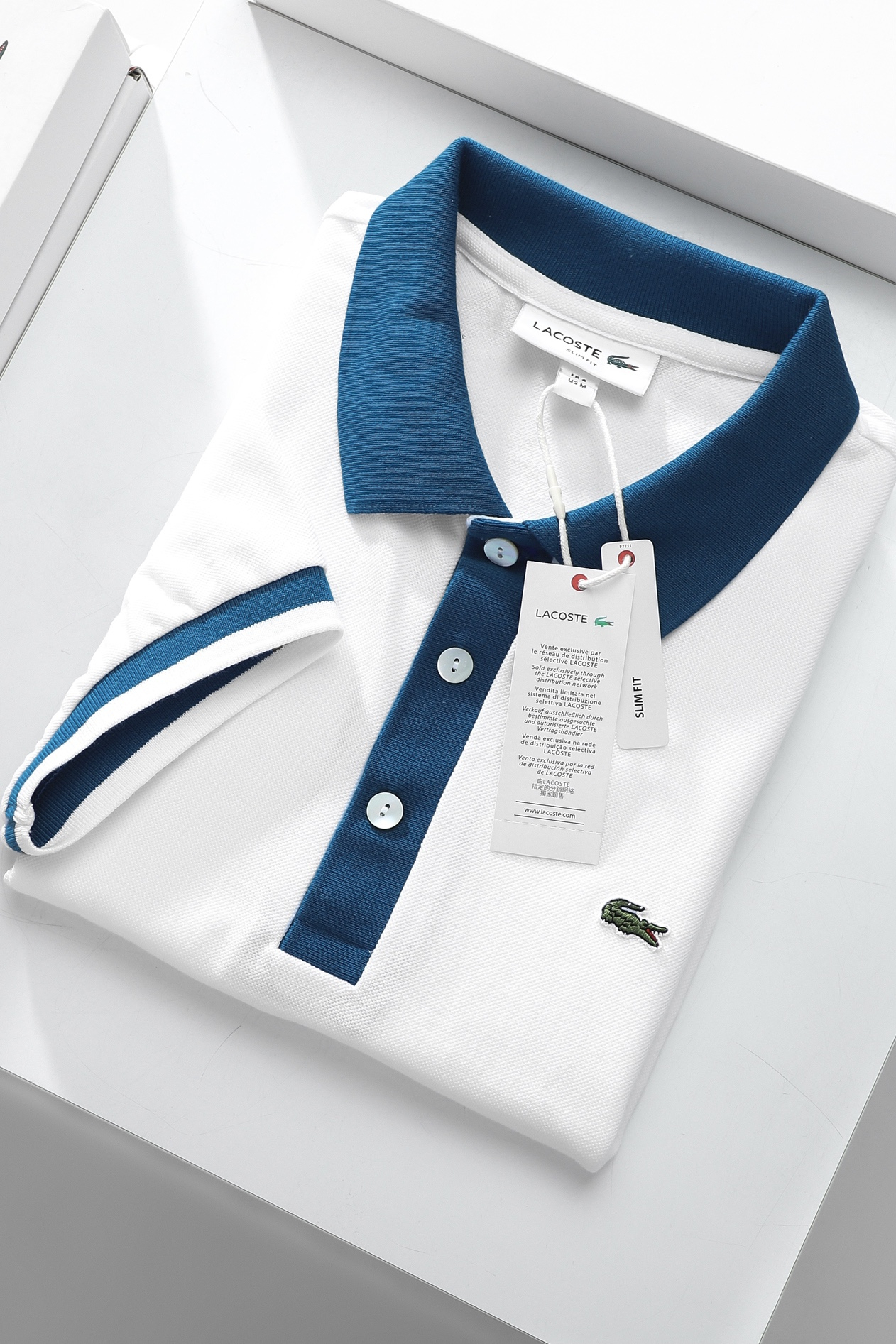 Áo polo nam LCSTE phối viền 102-Trắng-XL