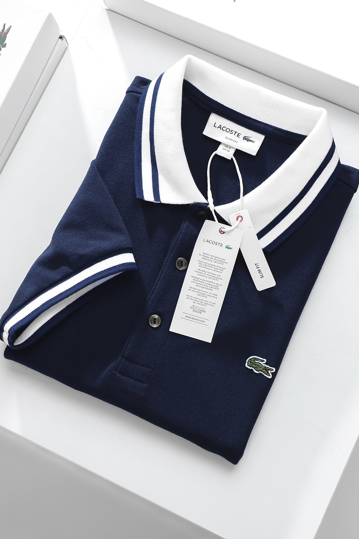 Áo polo nam LCSTE phối viền 100-Xanh navy-L