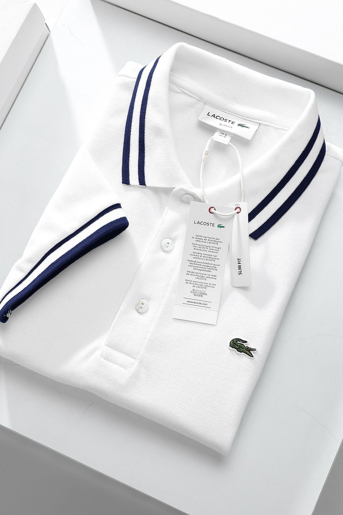 Áo polo nam LCSTE phối viền 100-Trắng-XXL