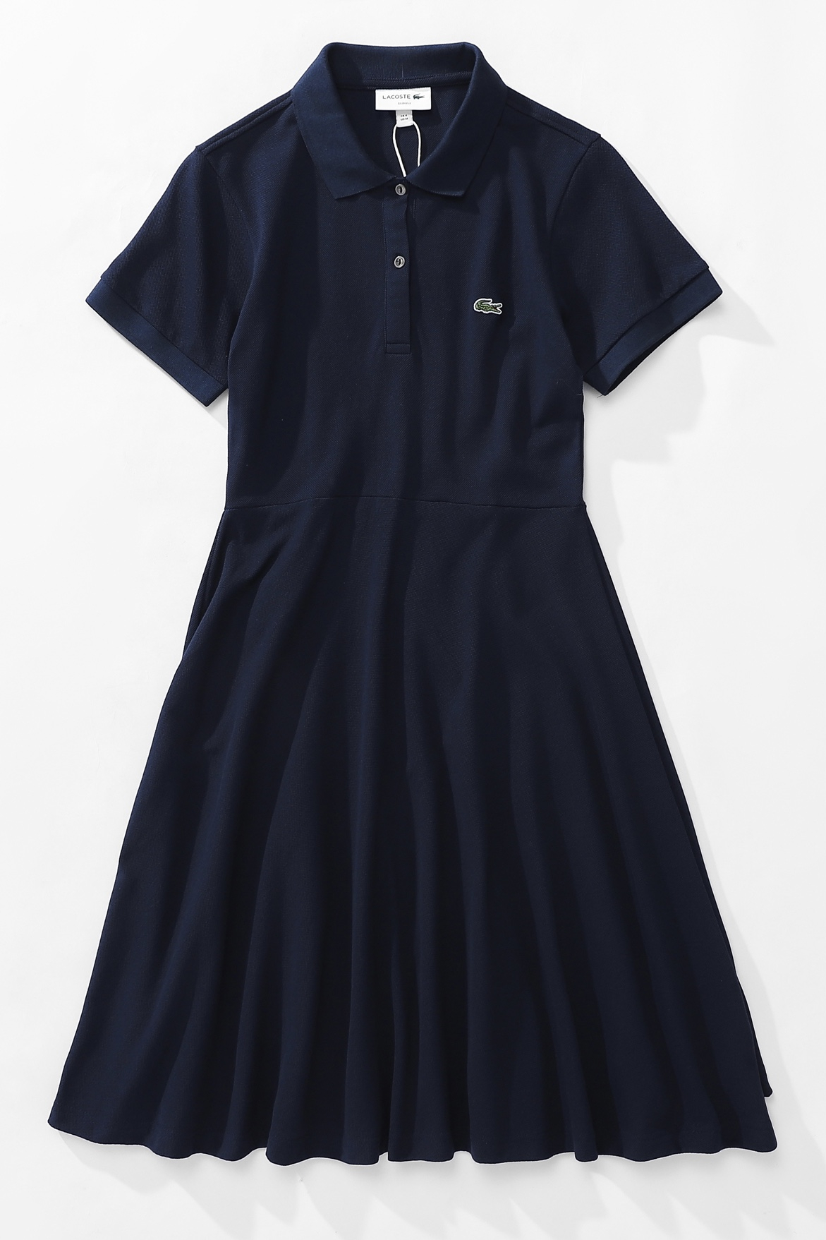 Váy polo nữ LCSTE phối trơn CÁ XANH 2 KHUY-Xanh navy-L/40(Váy xòe)