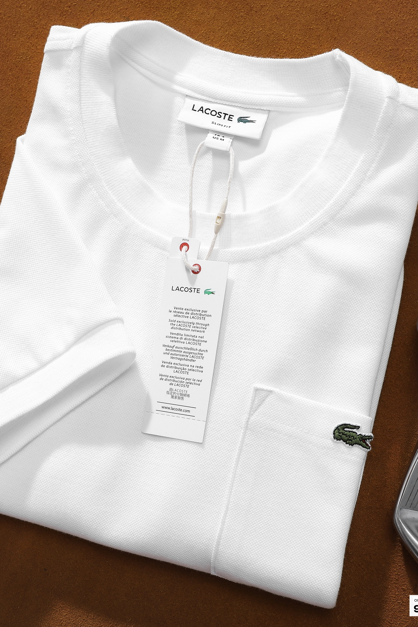 Áo phông nữ LCSTE phối trơn CÁ XANH TÚI NGỰC-Trắng-XXL/44(form suông)