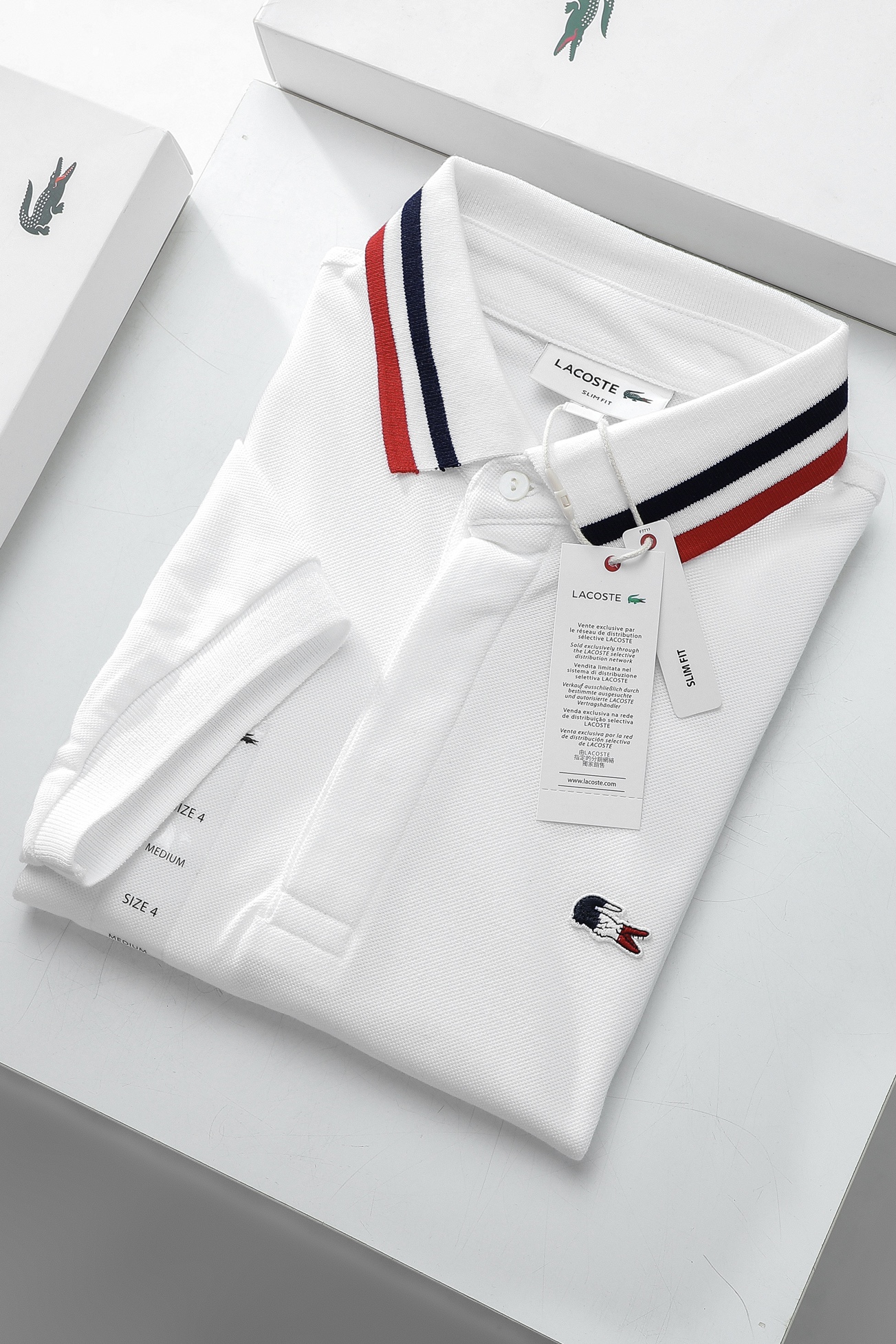 Áo polo nam LCSTE phối viền 04 NẸP CHE-Trắng-XL