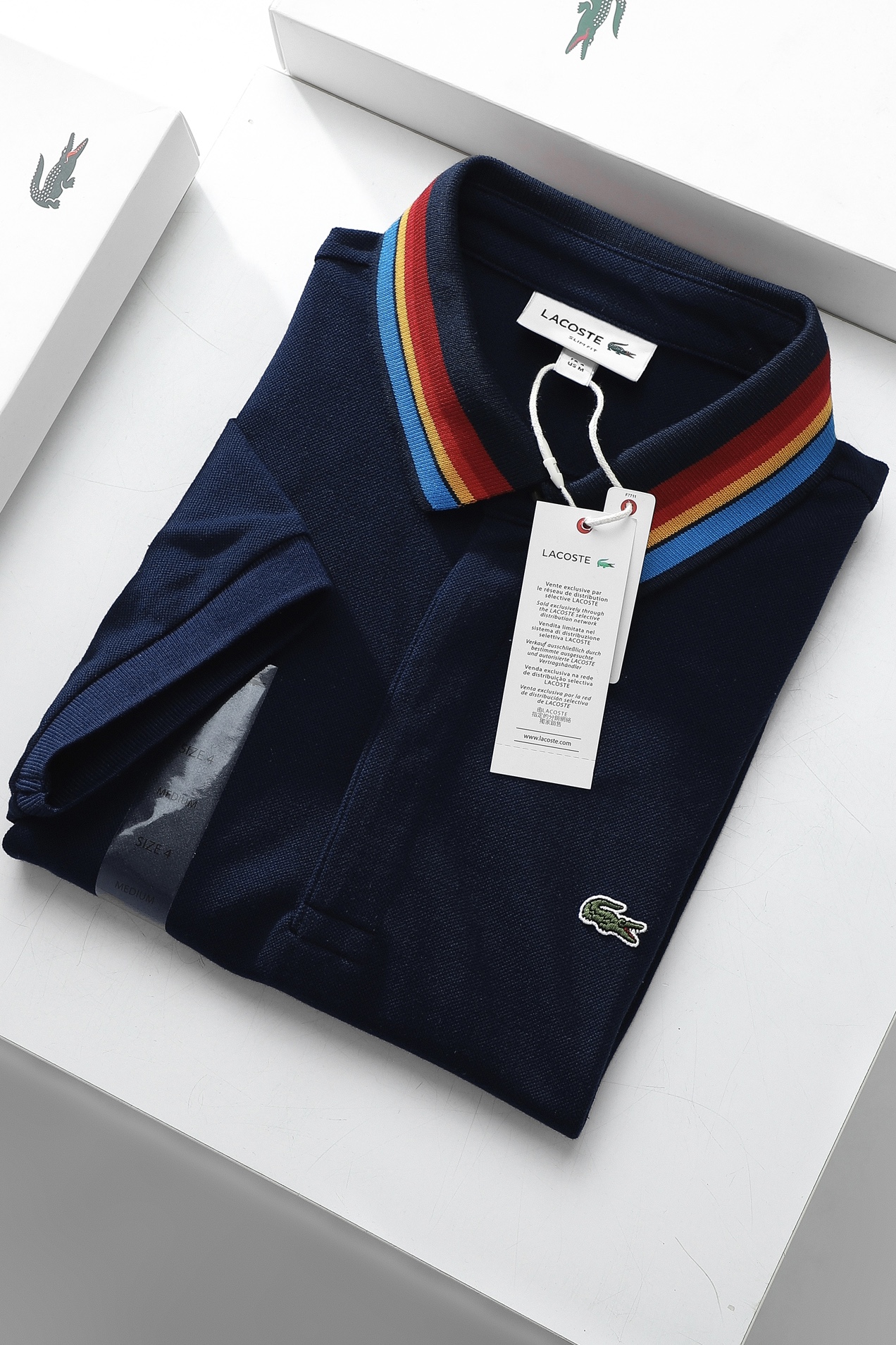 Áo polo nam LCSTE phối viền 25 NẸP CHE-Xanh navy-M