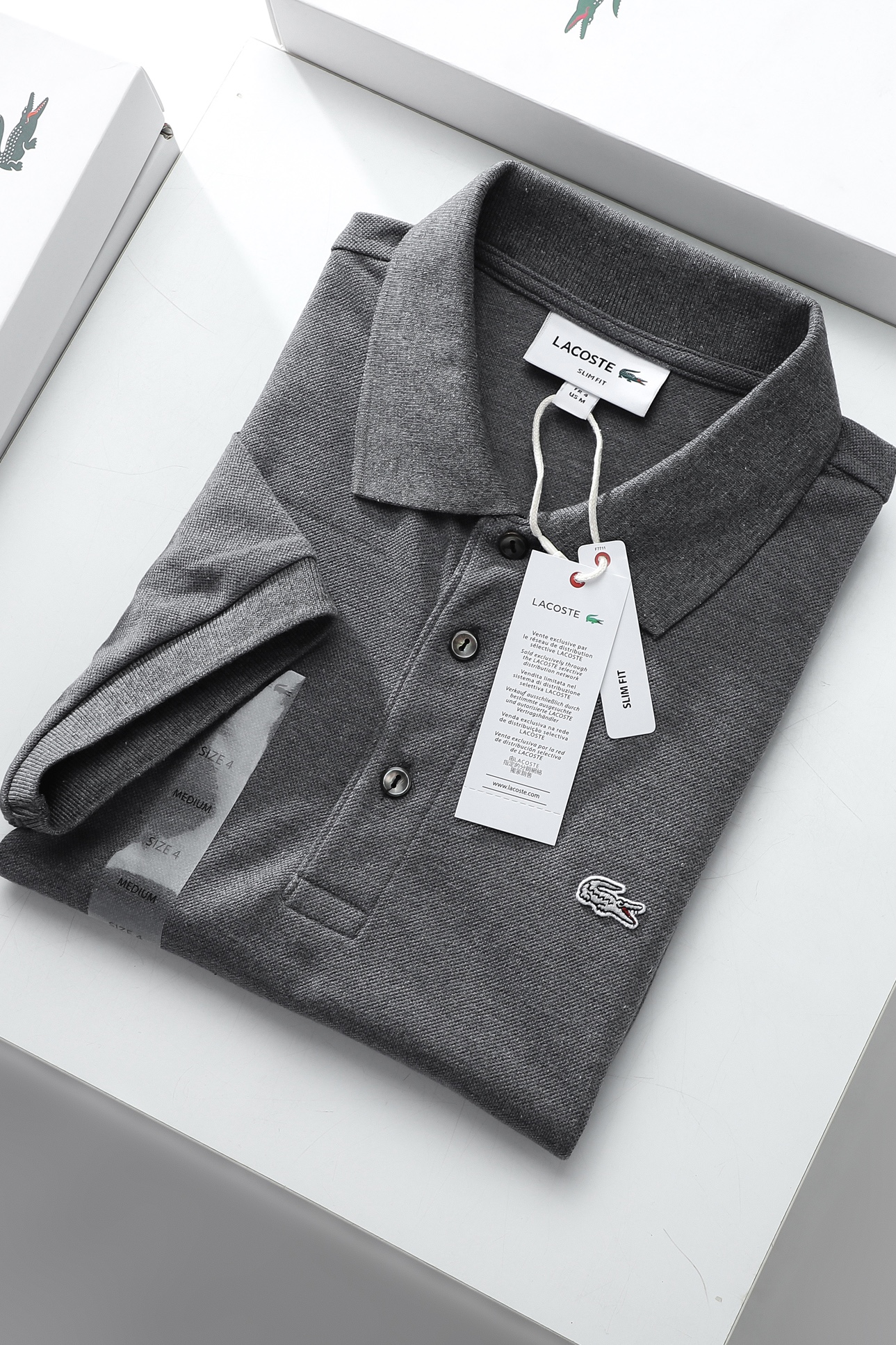 Áo polo nam LCSTE phối trơn CÁ XÁM 3 KHUY-Xám đậm-XXL