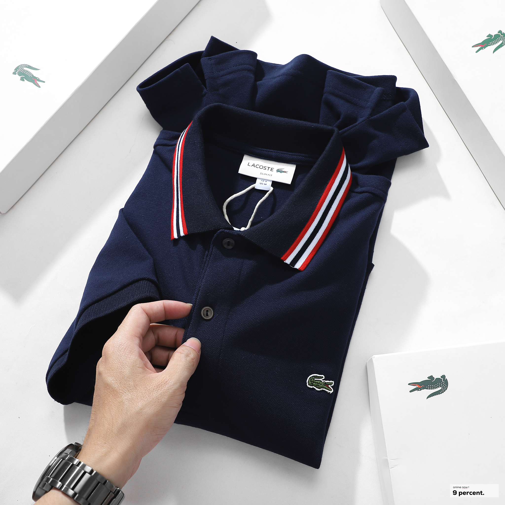 Áo polo nam LCSTE phối viền 118-Xanh navy