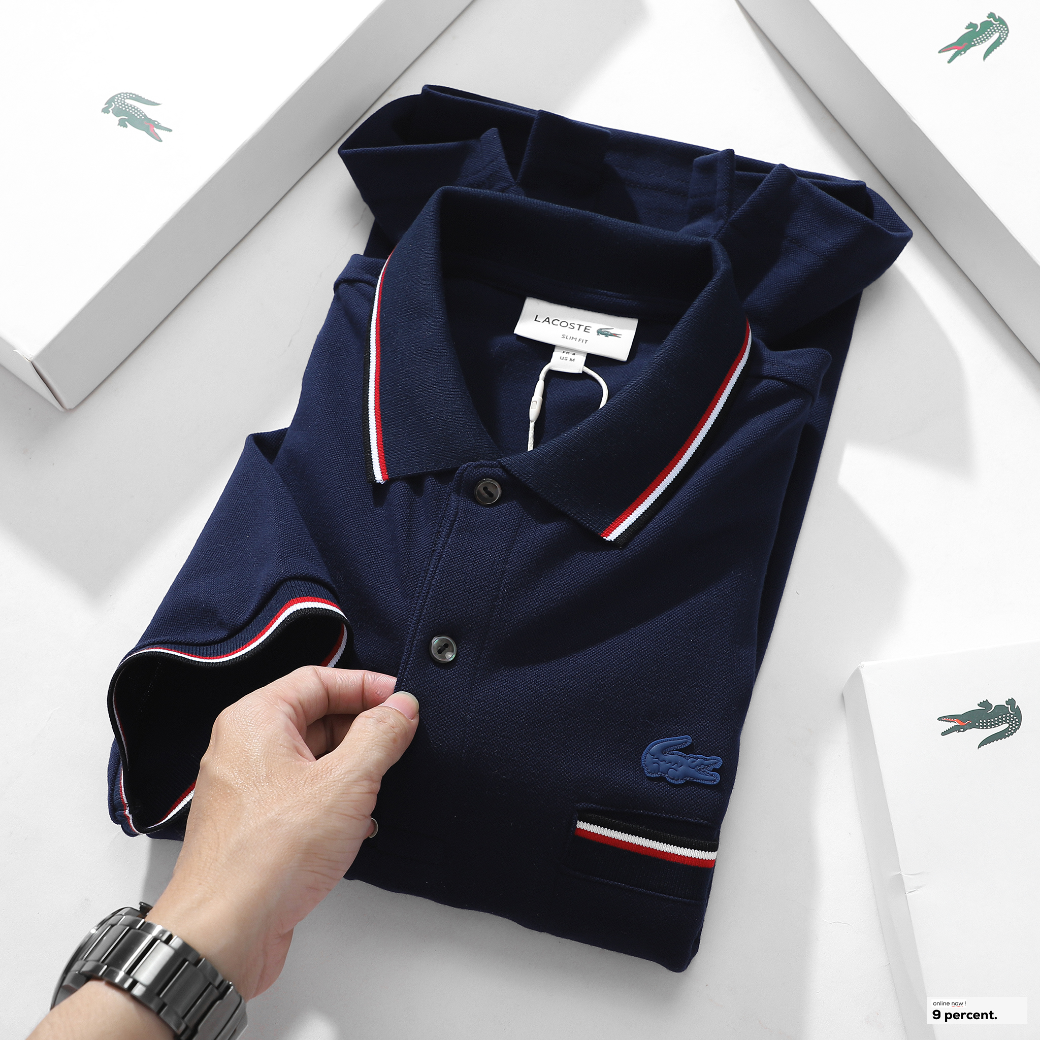 Áo polo nam LCSTE phối viền 108-Xanh navy(01)