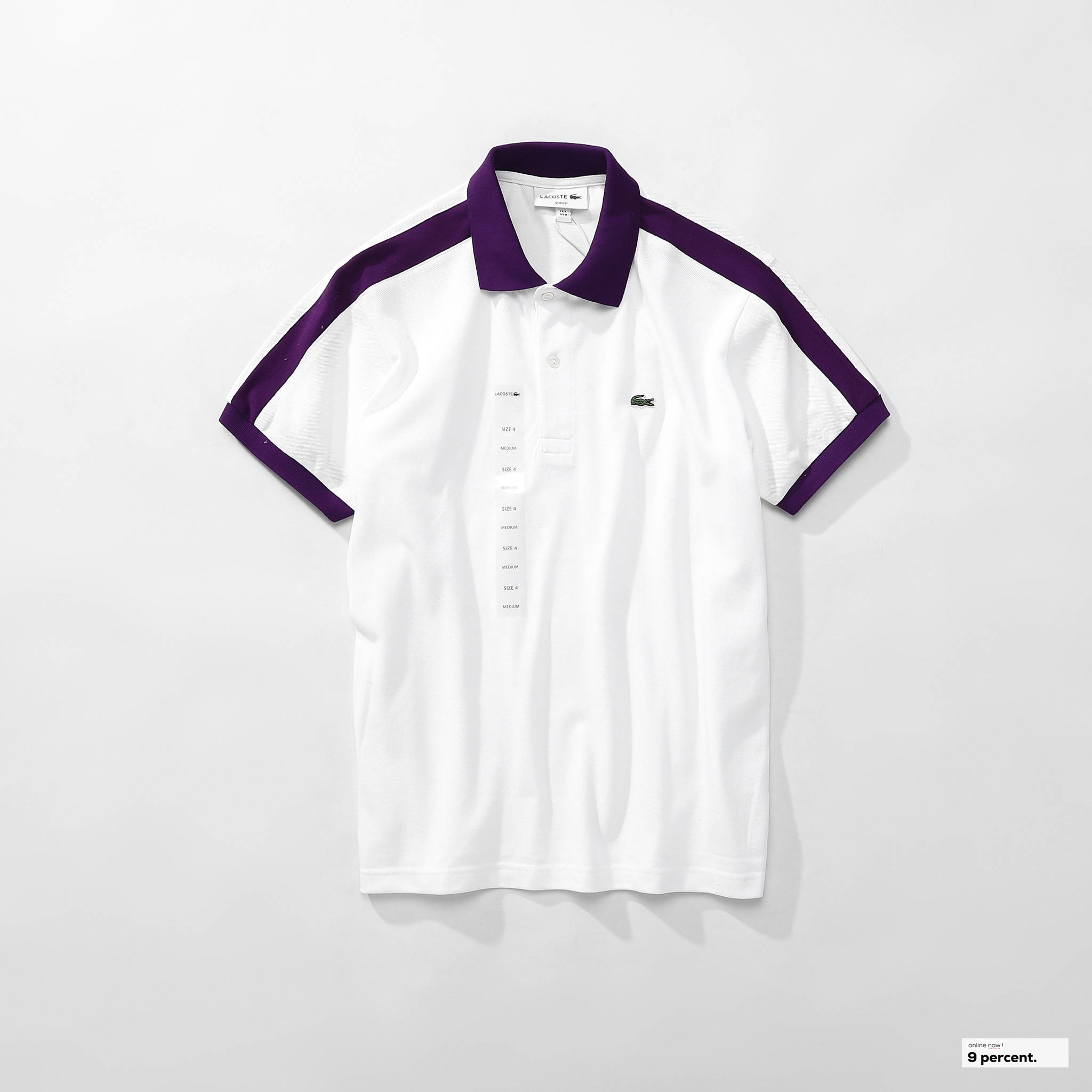 Áo polo nam LCSTE phối viền 103-Trắng viền tím