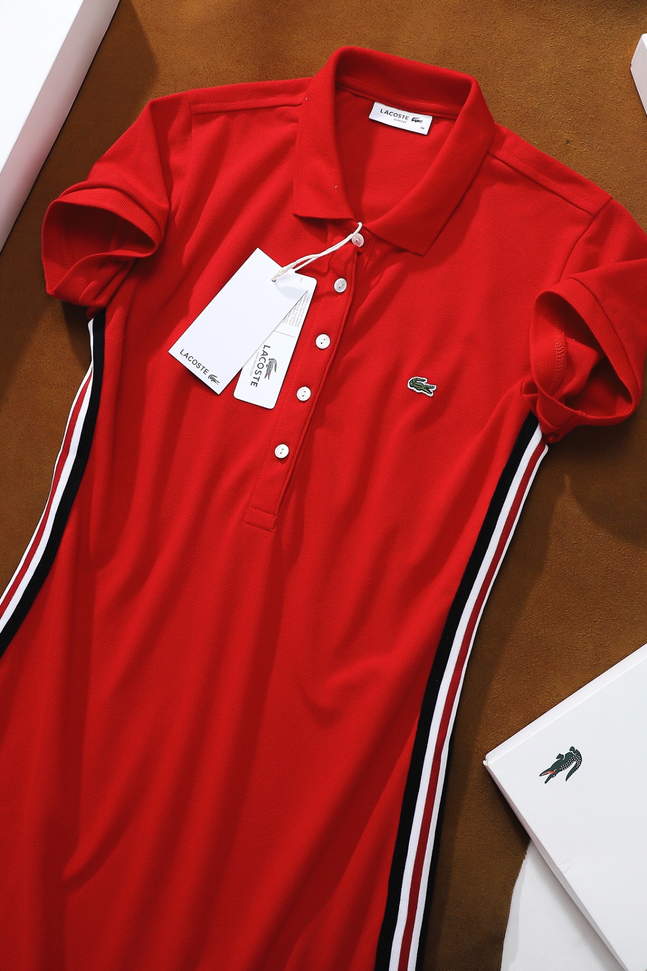 Váy polo nữ LCSTE phối viền 92-Đỏ