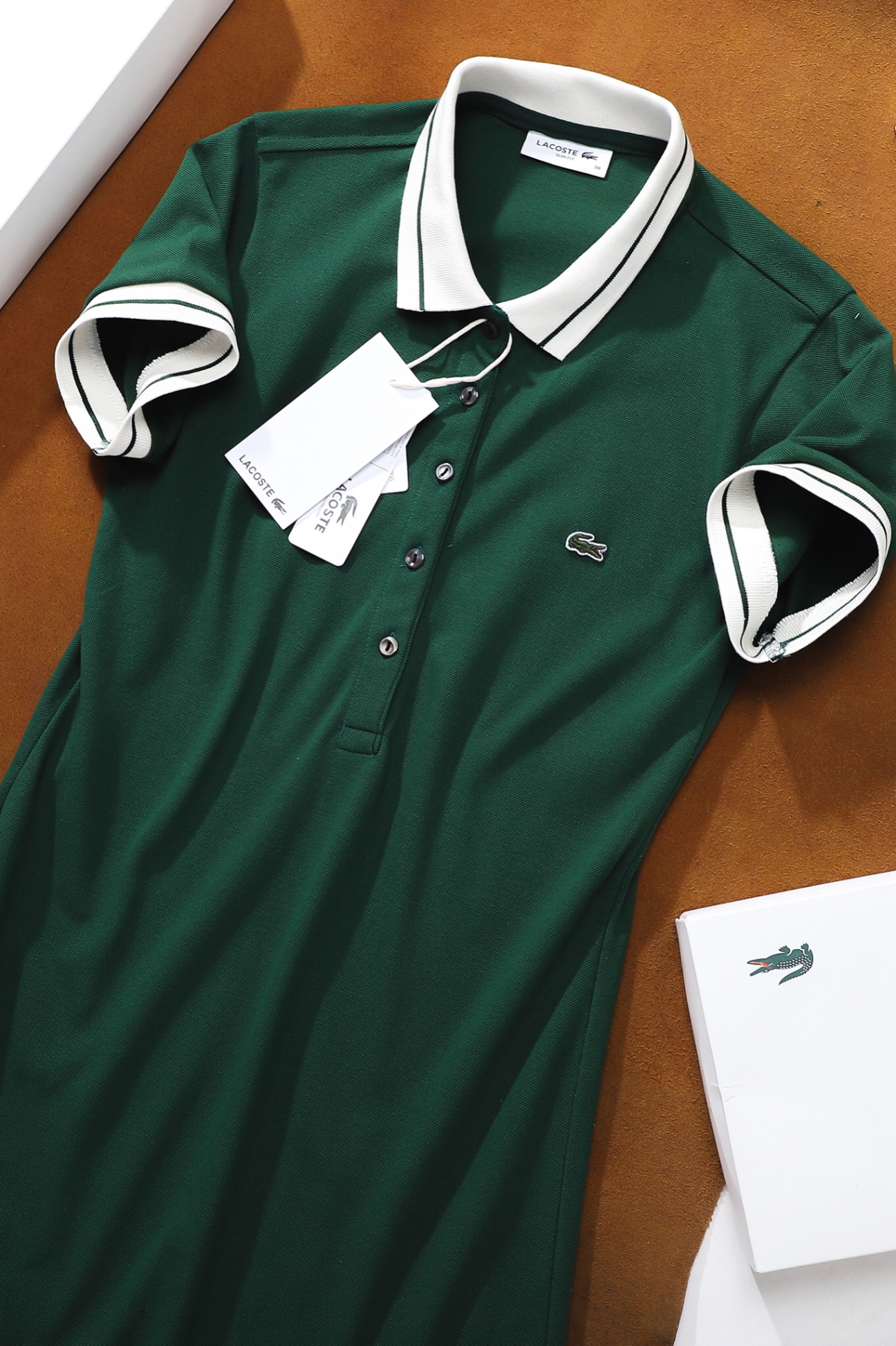 Váy polo nữ LCSTE phối viền 106-Rêu