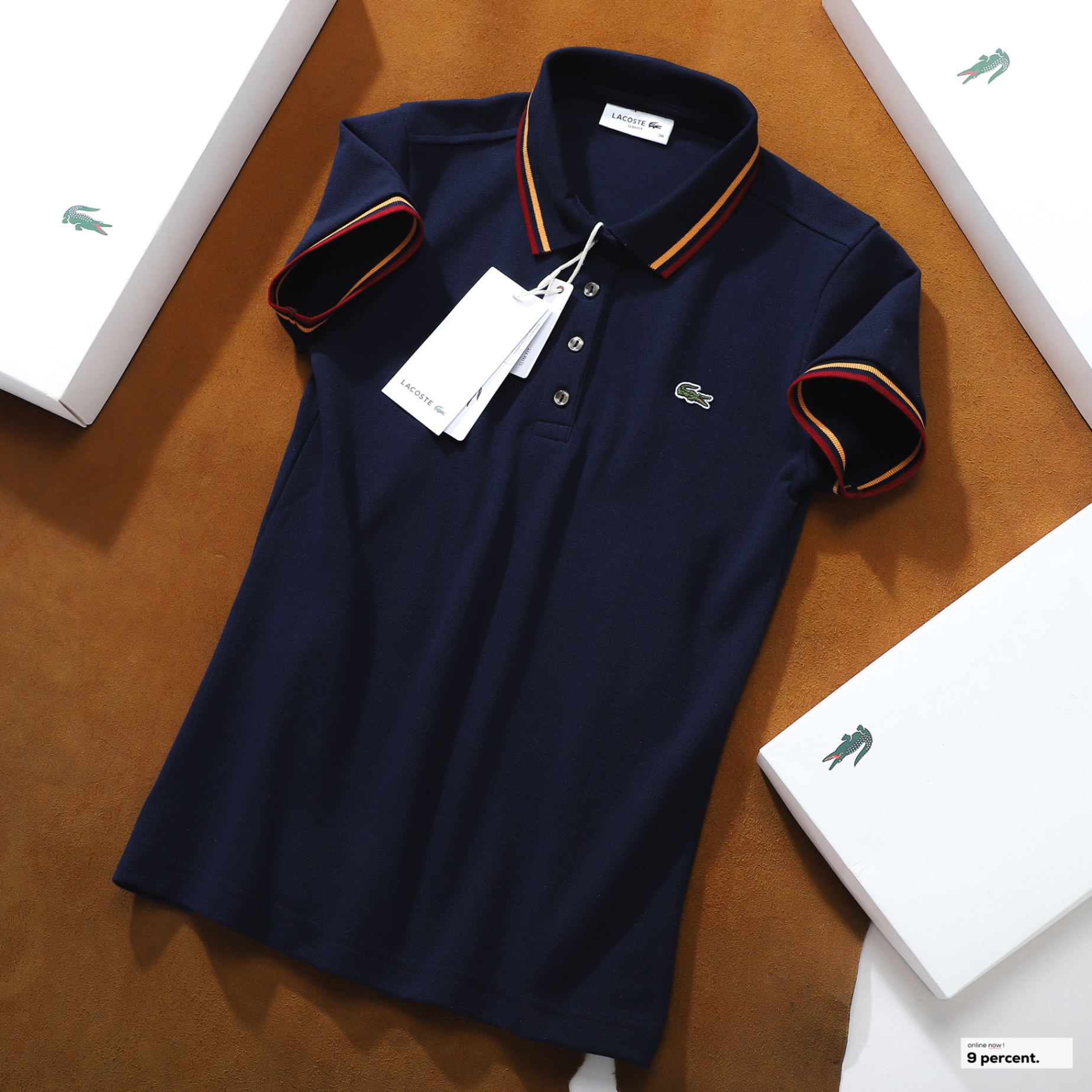 Áo polo nữ LCSTE phối viền 104-Xanh navy