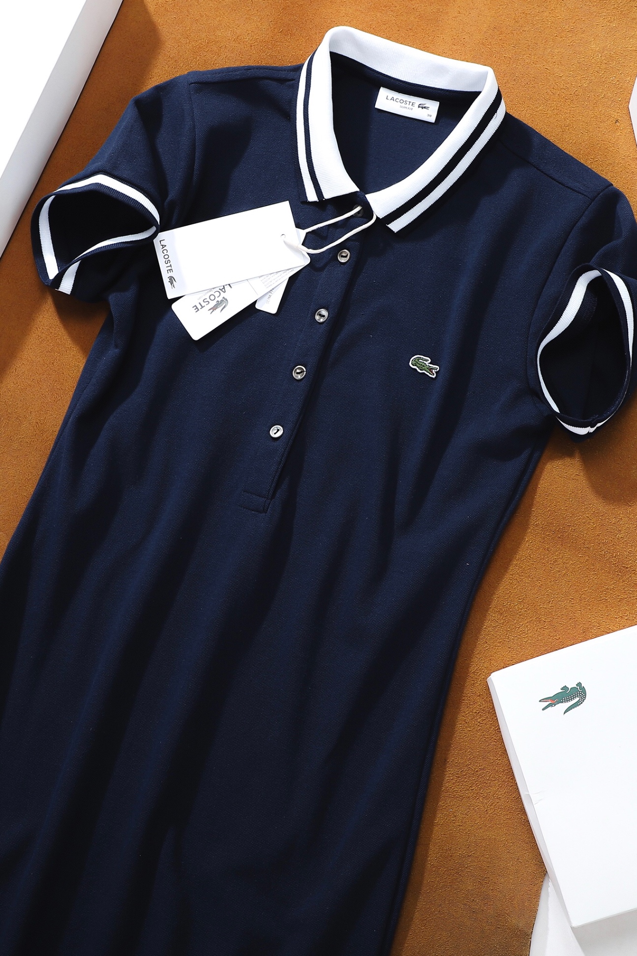 Váy polo nữ LCSTE phối viền 100-Xanh navy