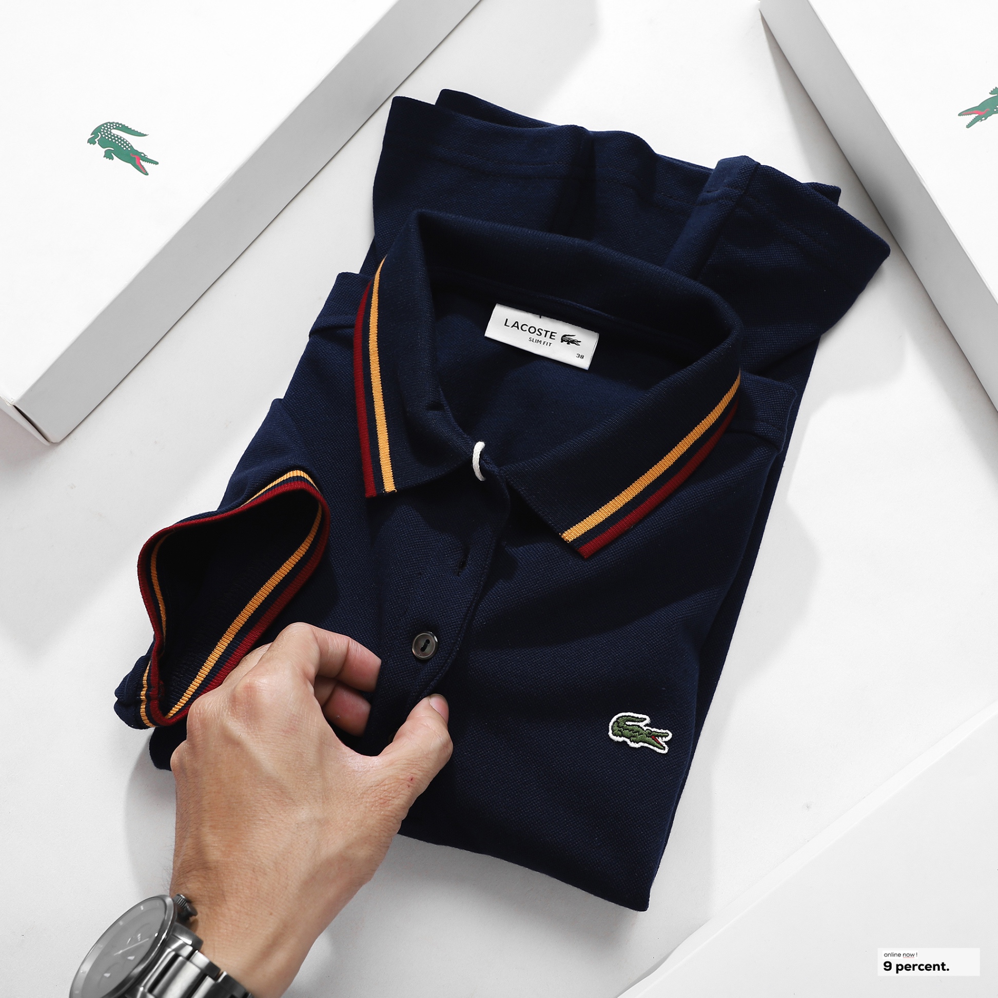 Áo polo nữ LCSTE phối viền 104-Xanh navy