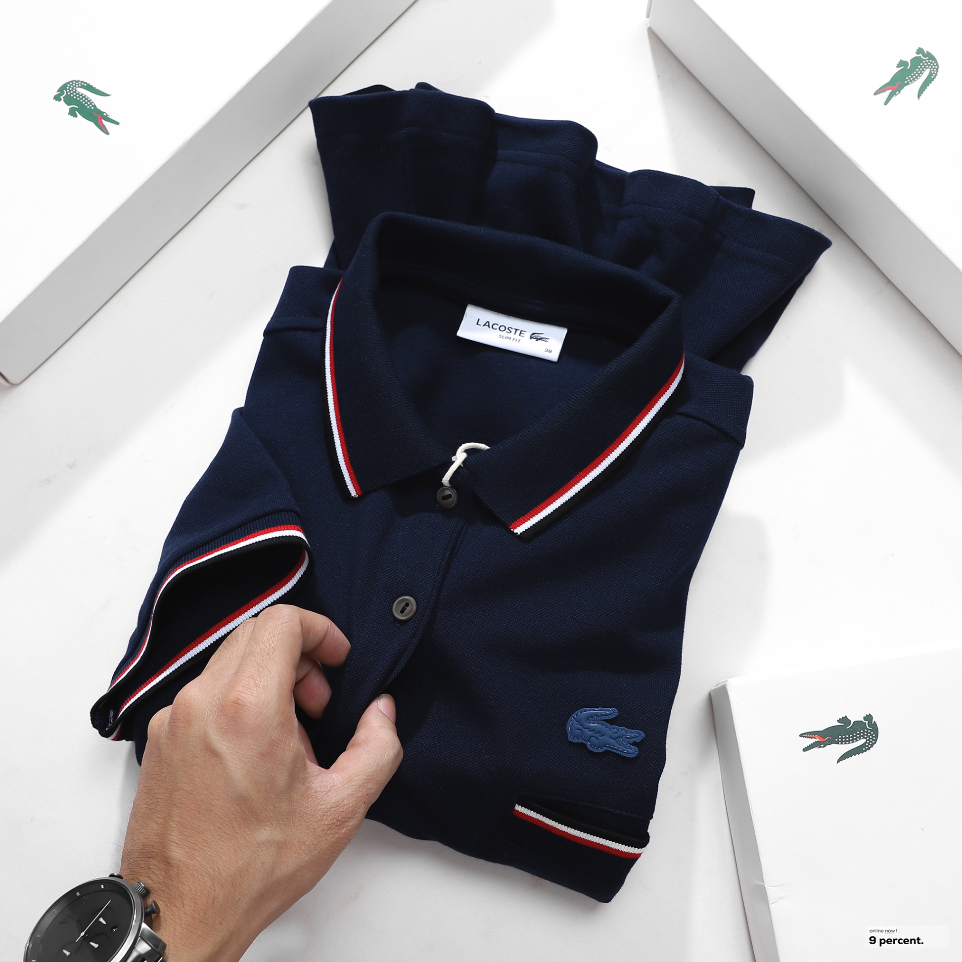 Áo polo nữ LCSTE phối viền 108-Xanh navy(01)