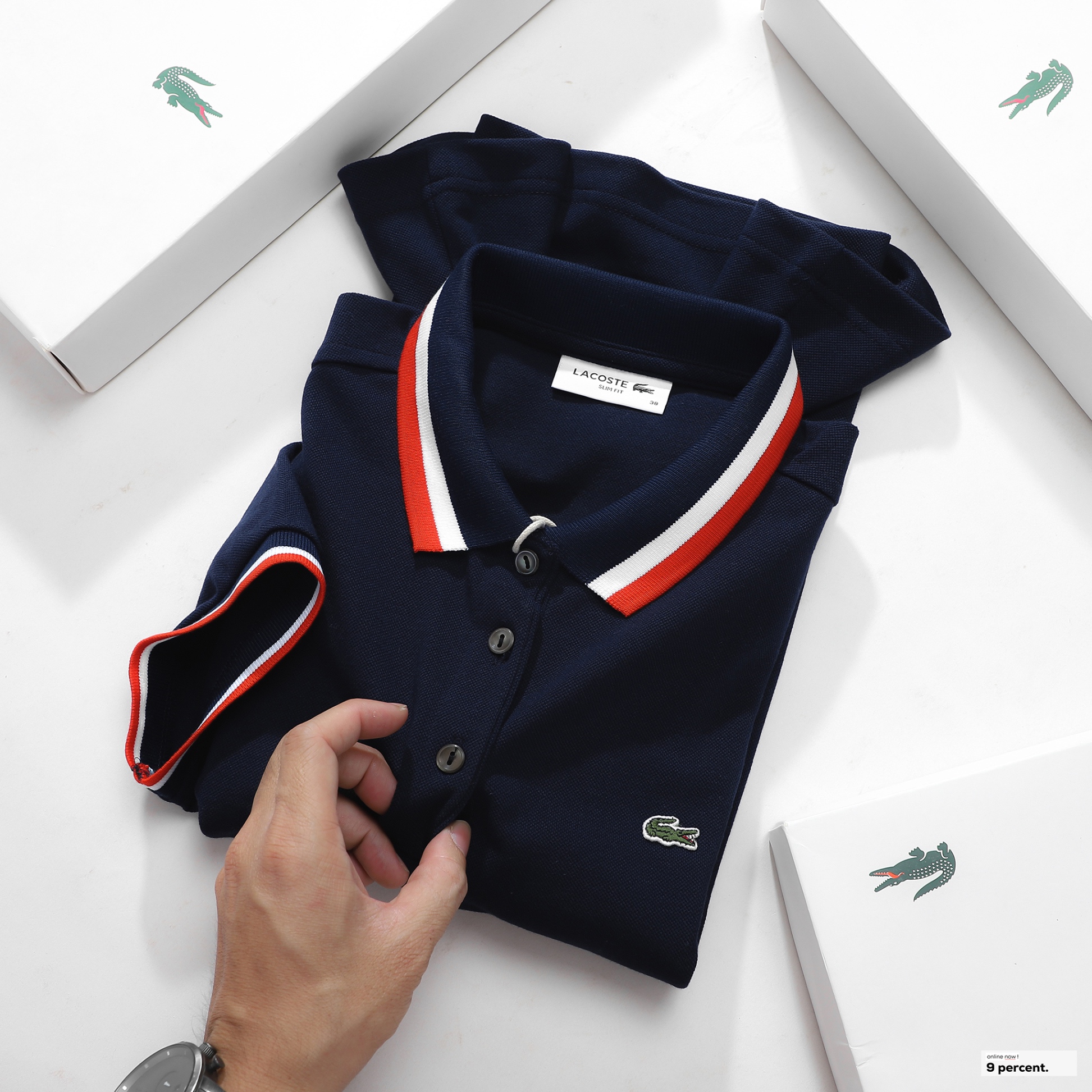 Áo polo nữ LCSTE phối viền 85-Xanh navy