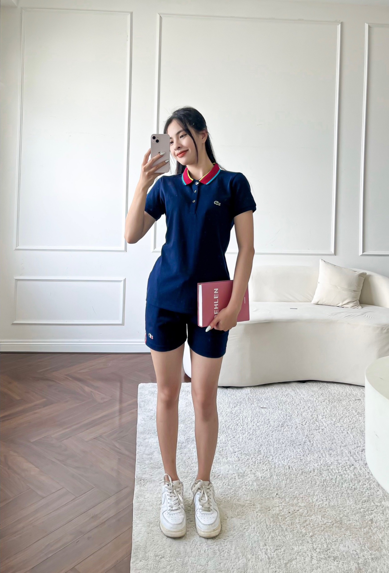 Áo polo nữ LCSTE phối viền 31-Xanh navy