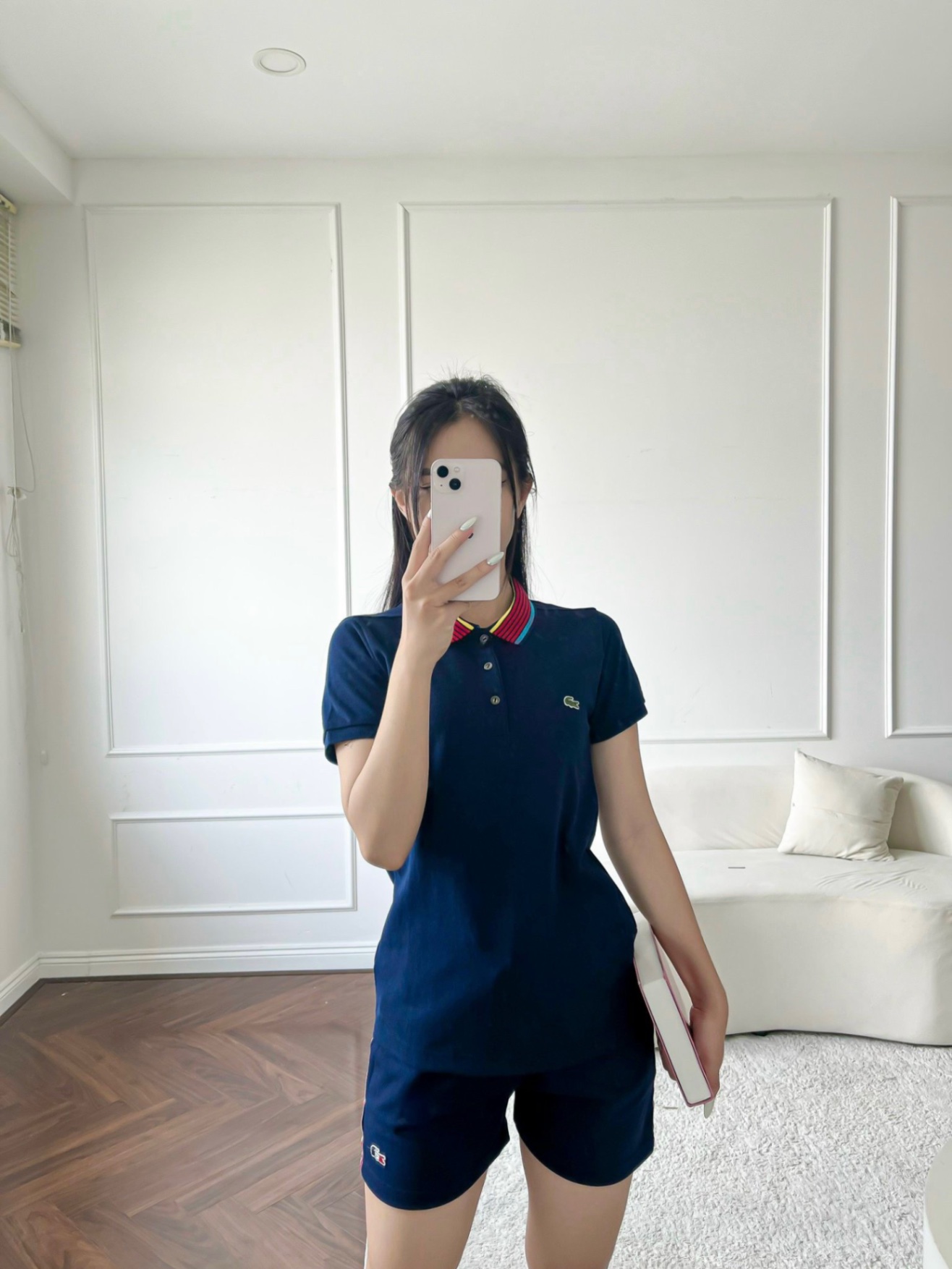 Áo polo nữ LCSTE phối viền 31-Xanh navy