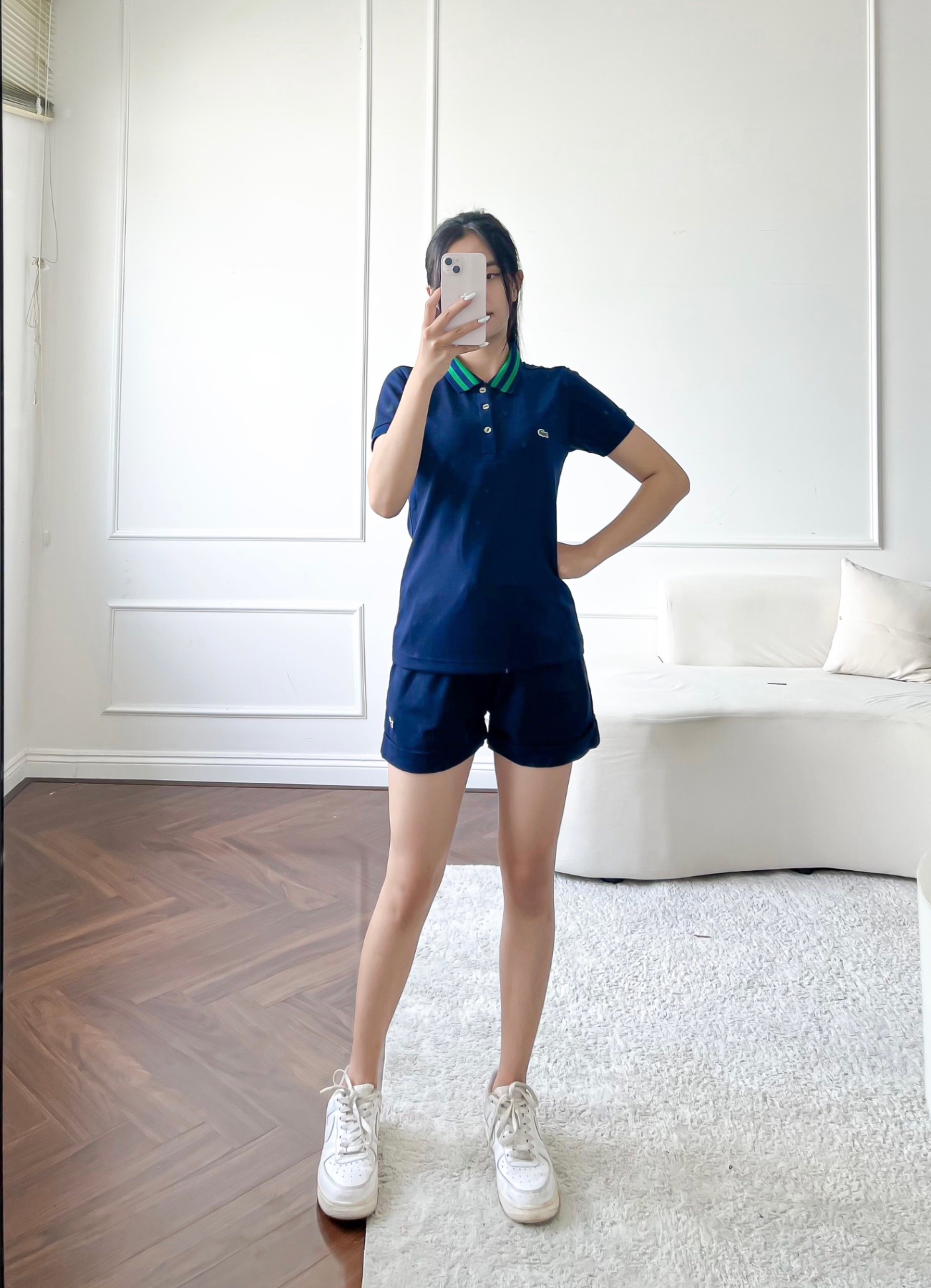 Áo polo nữ LCSTE phối viền 109-Xanh navy