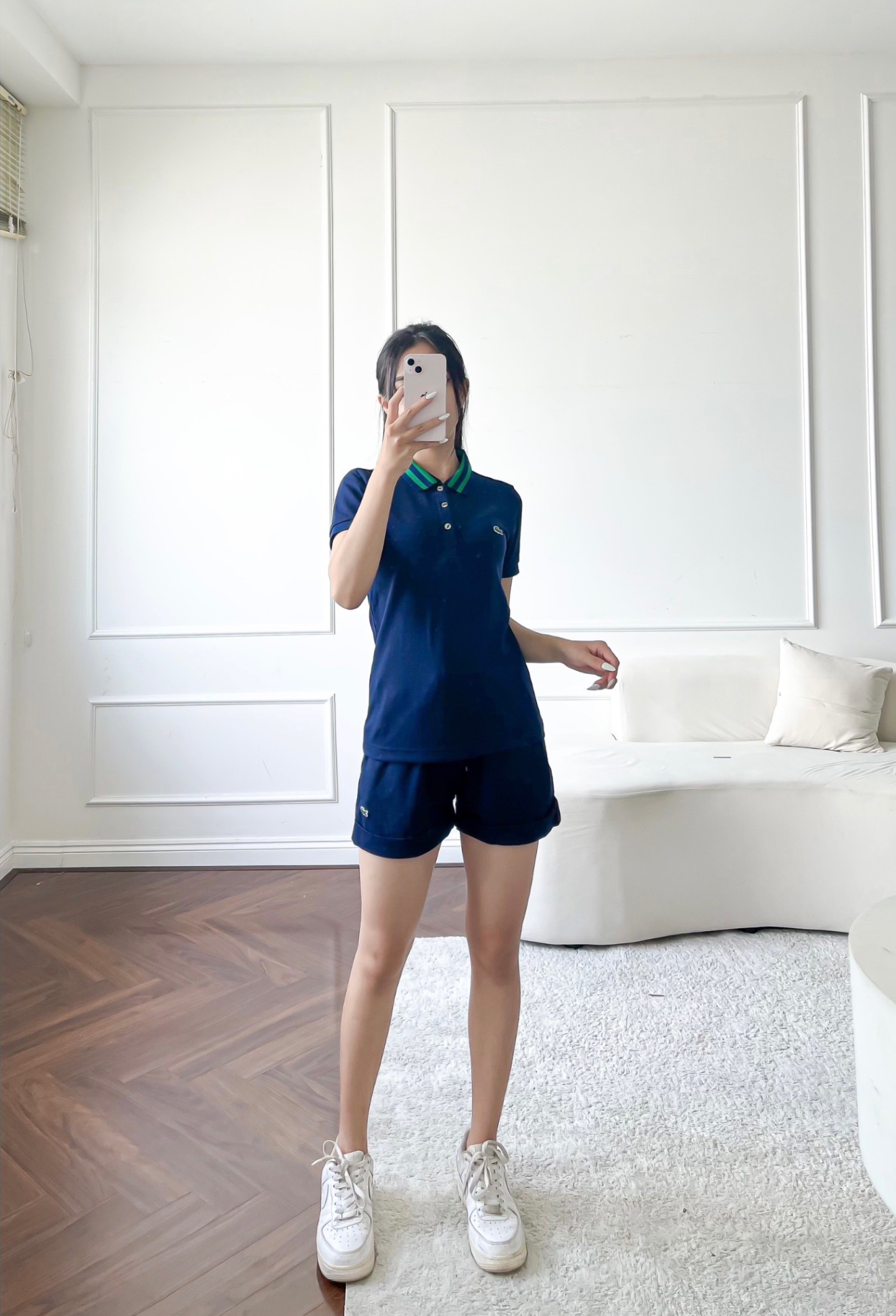 Áo polo nữ LCSTE phối viền 109-Xanh navy