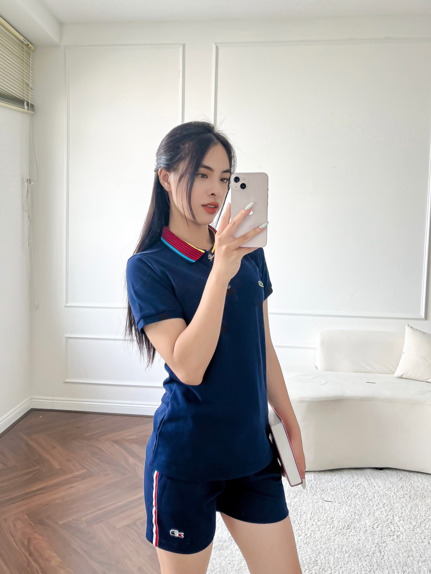 Áo polo nữ LCSTE phối viền 31-Xanh navy