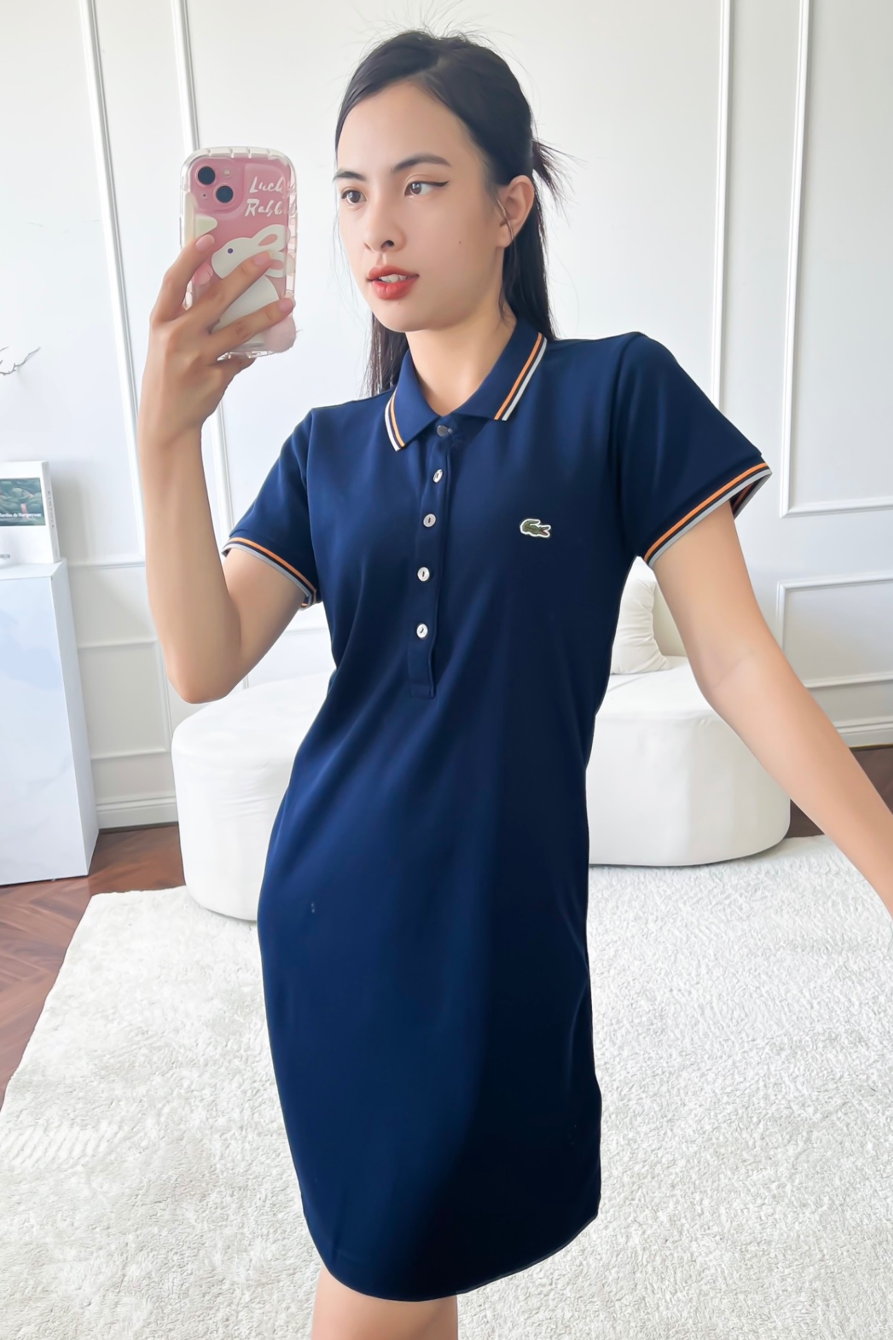 Váy polo nữ LCSTE phối viền 138-Xanh navy