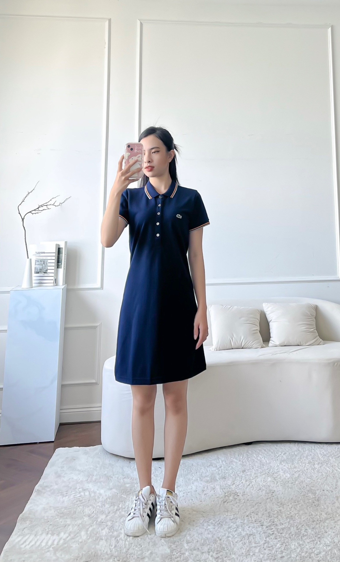 Váy polo nữ LCSTE phối viền 138-Xanh navy