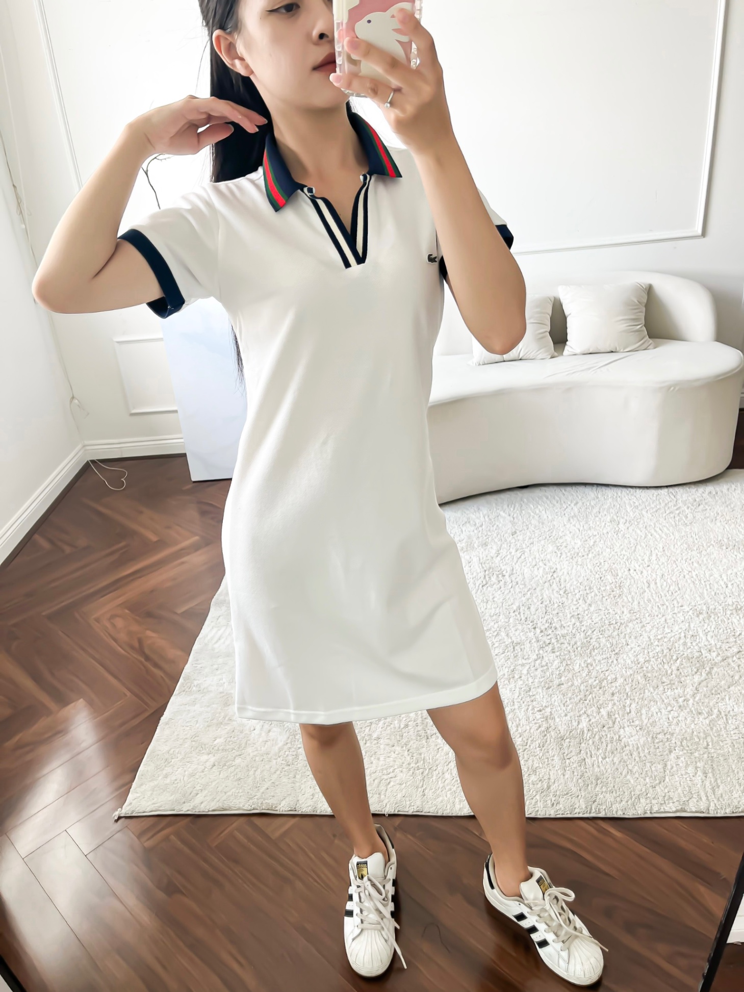 Váy polo nữ LCSTE phối viền 134-Trắng