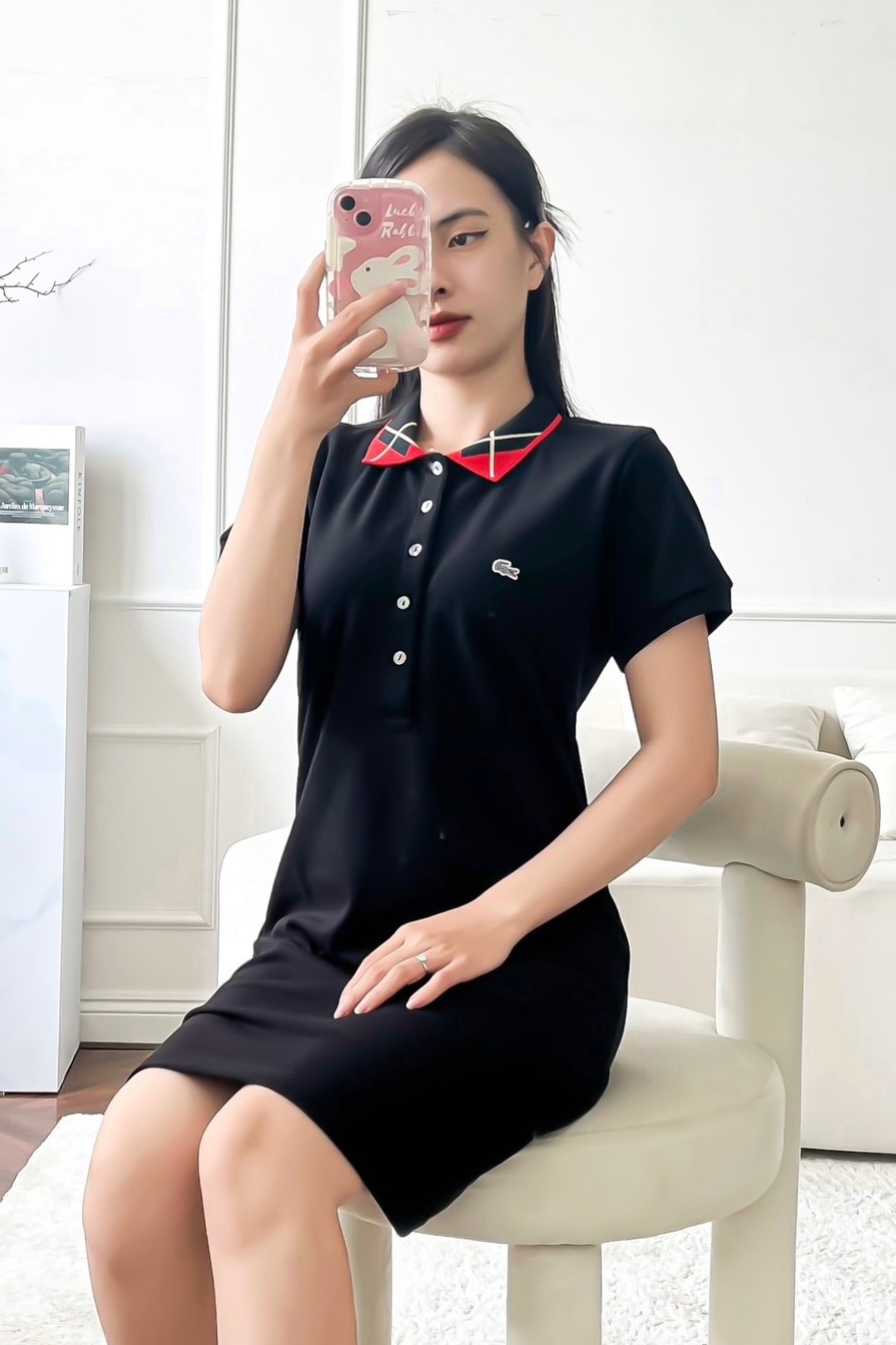 Váy polo nữ LCSTE phối viền 132-Đen