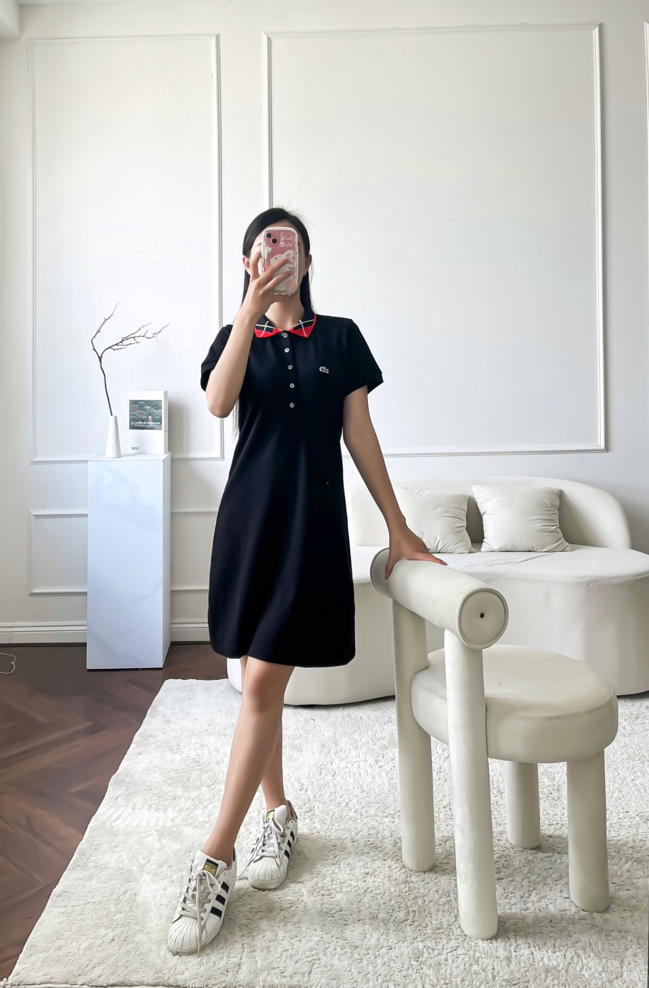 Váy polo nữ LCSTE phối viền 132-Đen