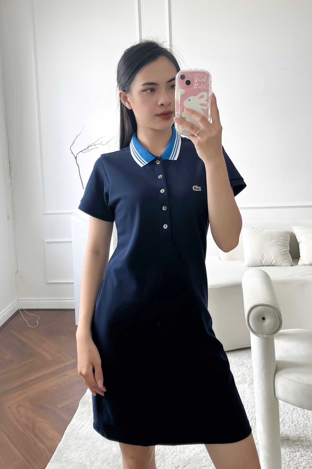 Váy polo nữ LCSTE phối viền 141-Xanh navy