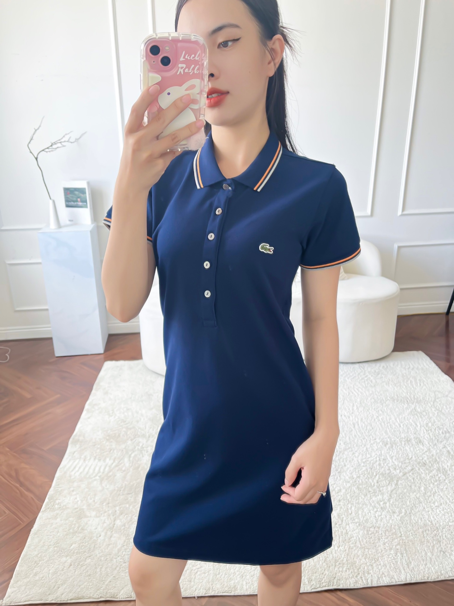 Váy polo nữ LCSTE phối viền 138-Xanh navy