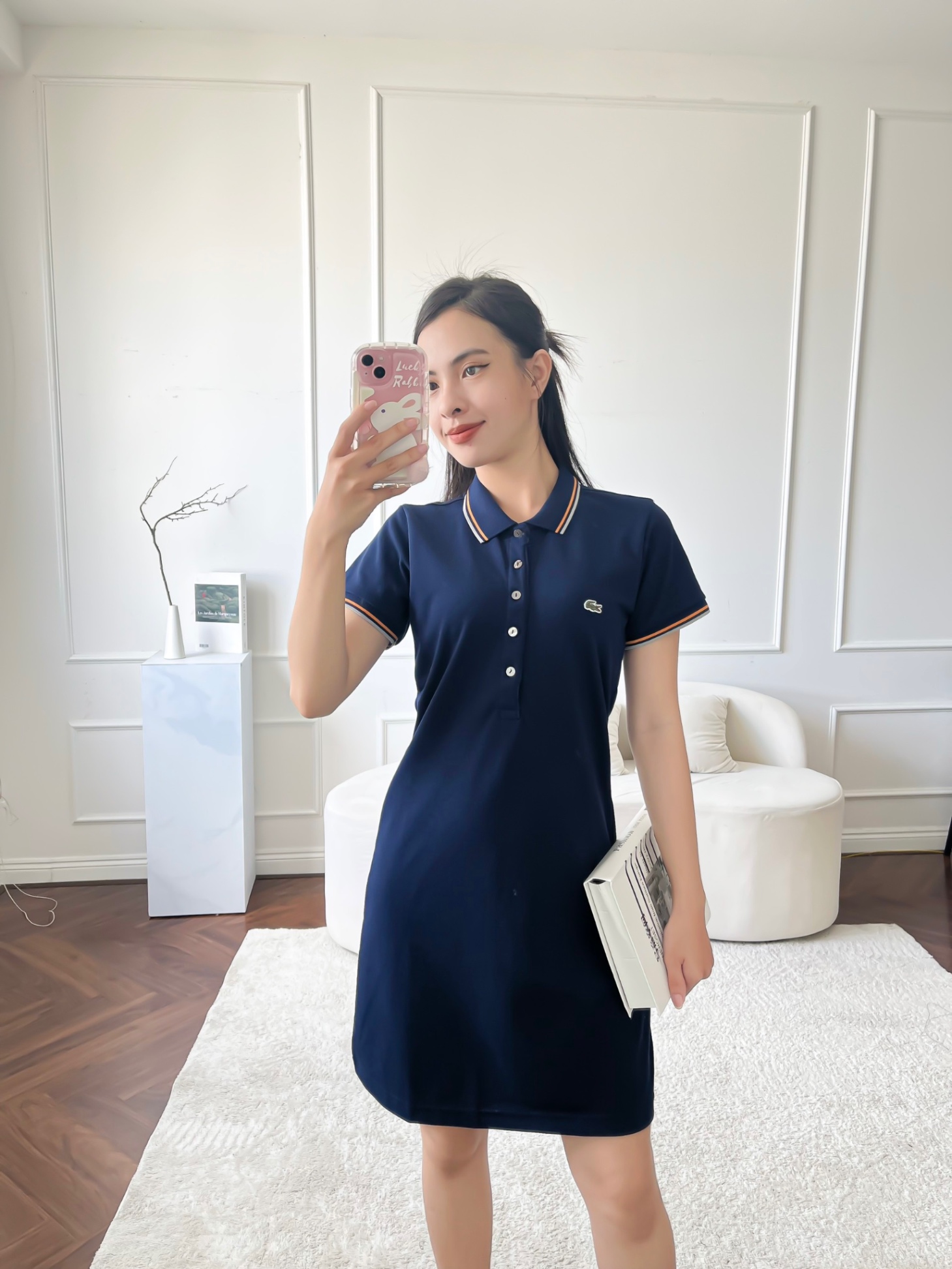 Váy polo nữ LCSTE phối viền 138-Xanh navy