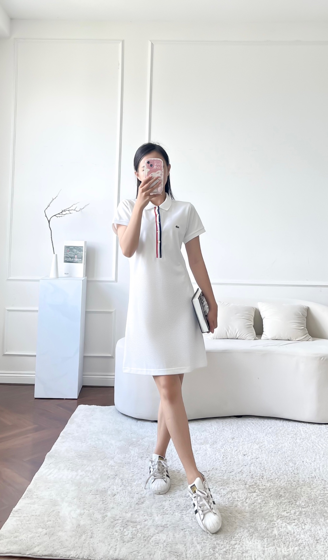 Váy polo nữ LCSTE phối viền 140-Trắng