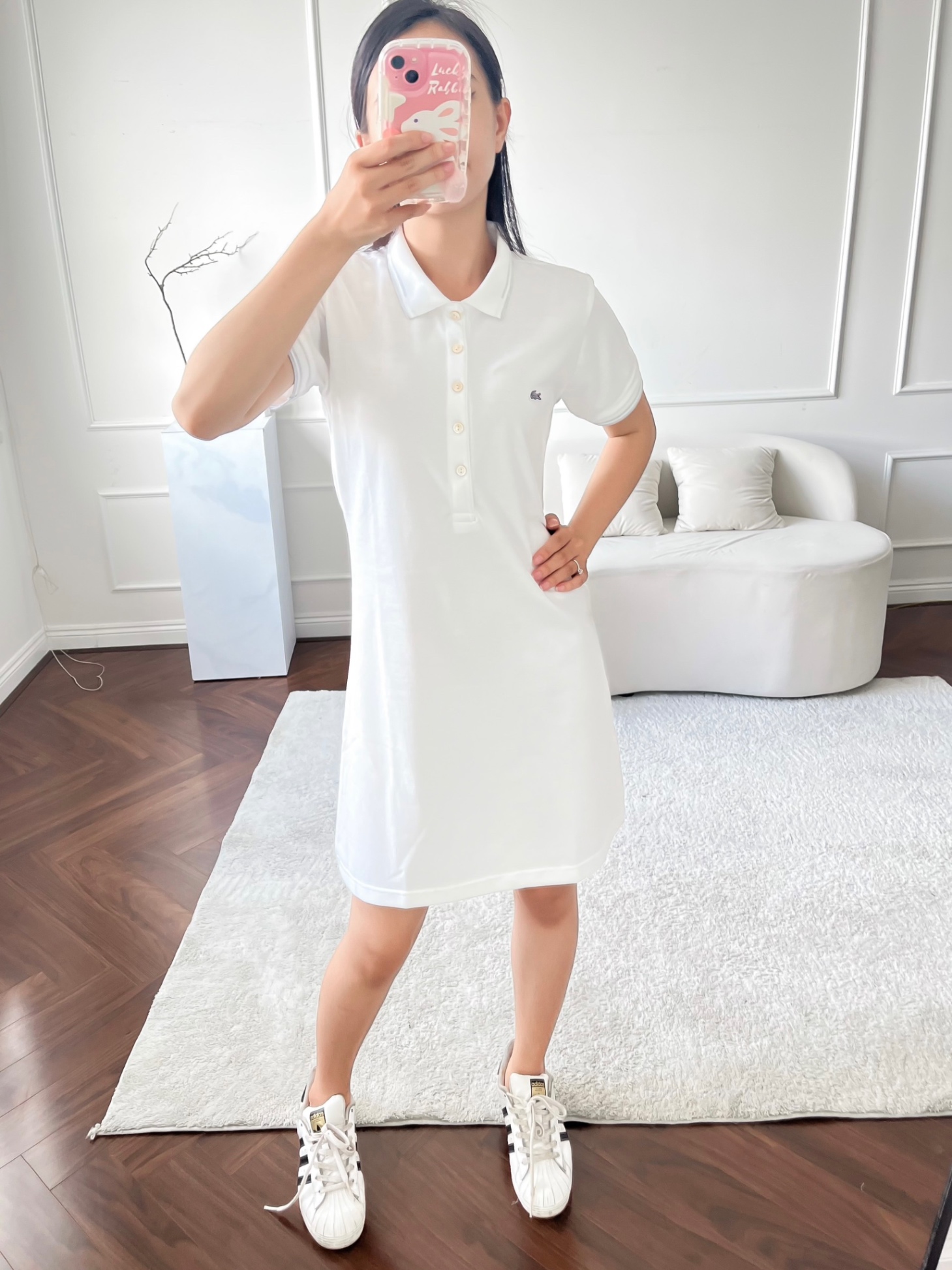 Váy polo nữ LCSTE phối viền 137-Trắng