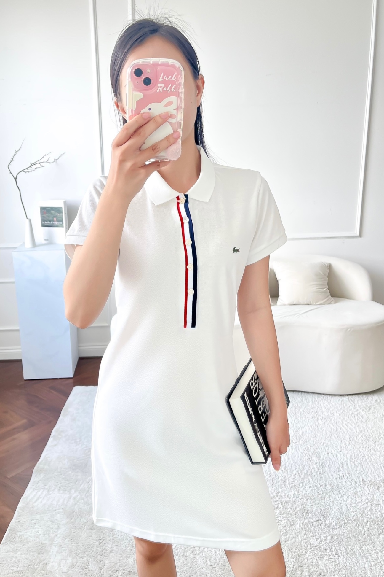 Váy polo nữ LCSTE phối viền 140-Trắng