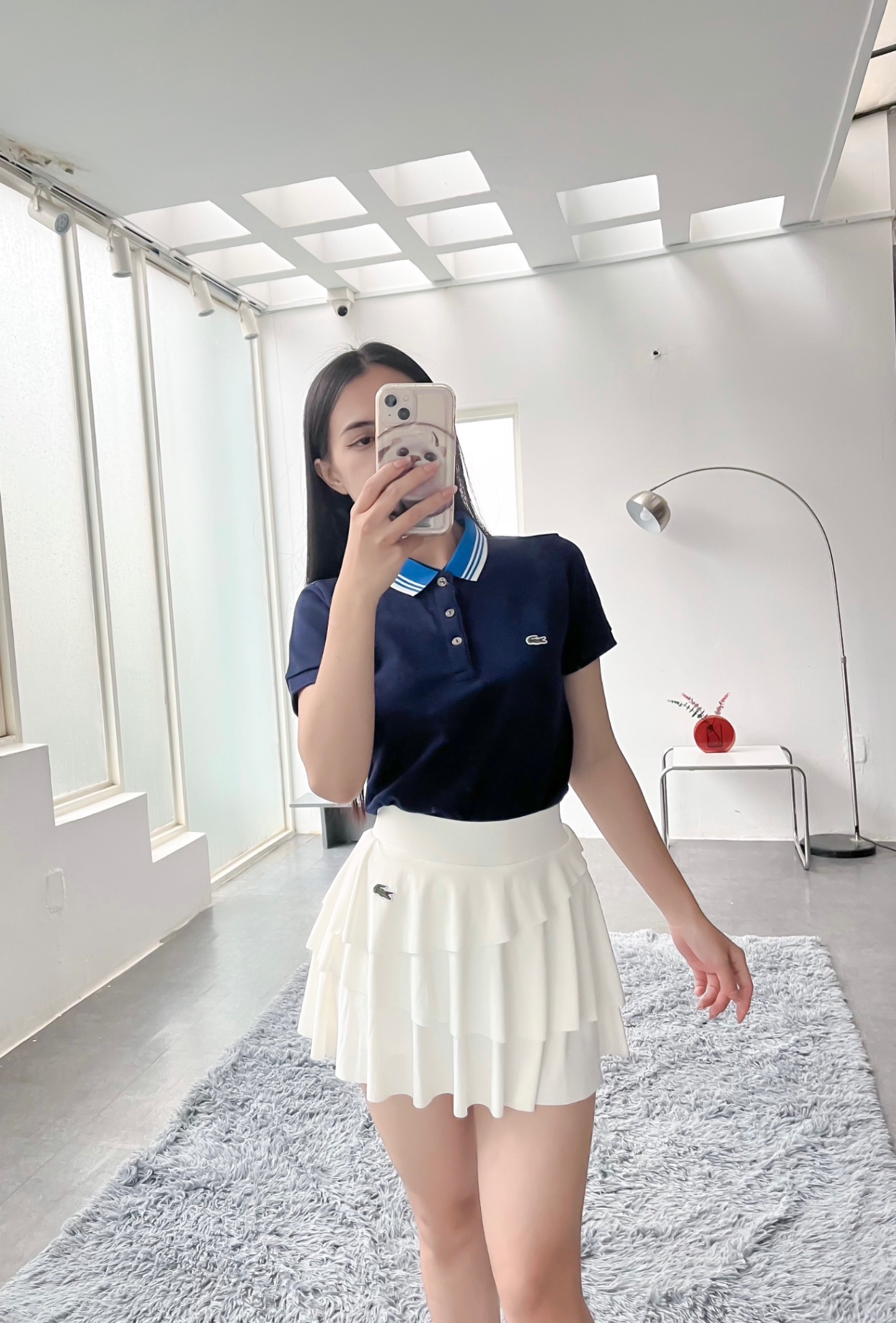 Áo polo nữ LCSTE phối viền 141-Xanh navy