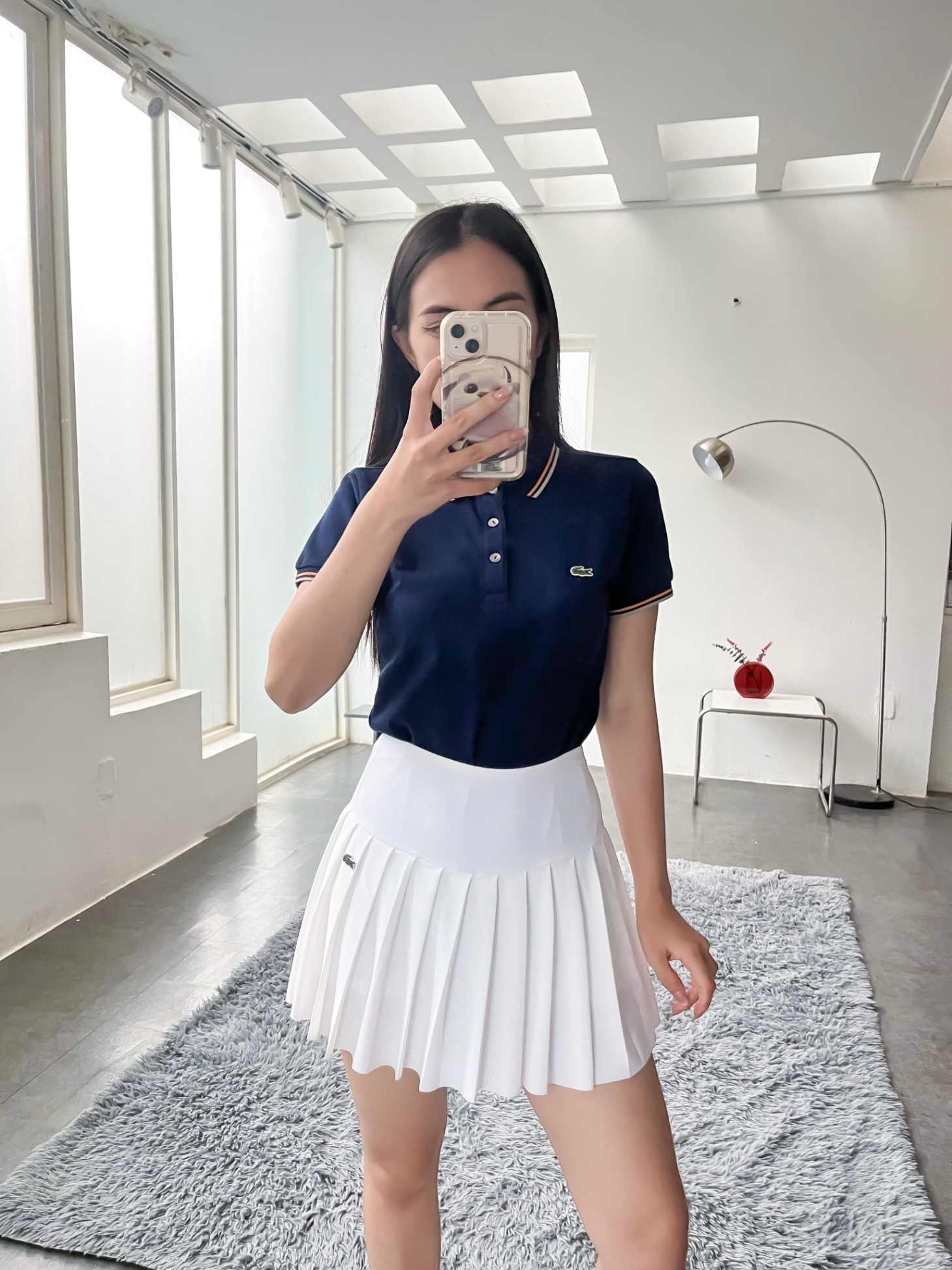 Áo polo nữ LCSTE phối viền 138-Xanh navy