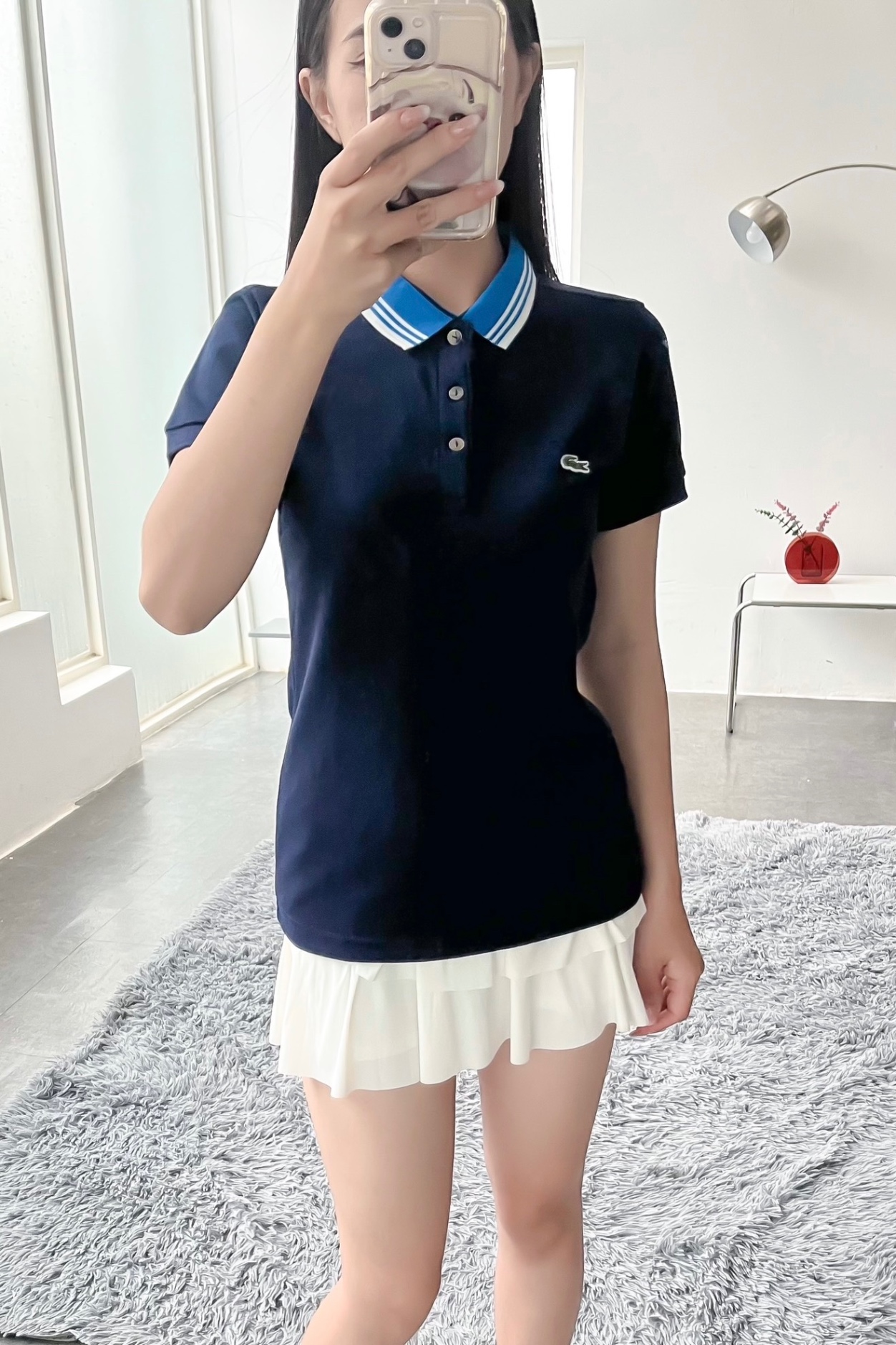 Áo polo nữ LCSTE phối viền 141-Xanh navy