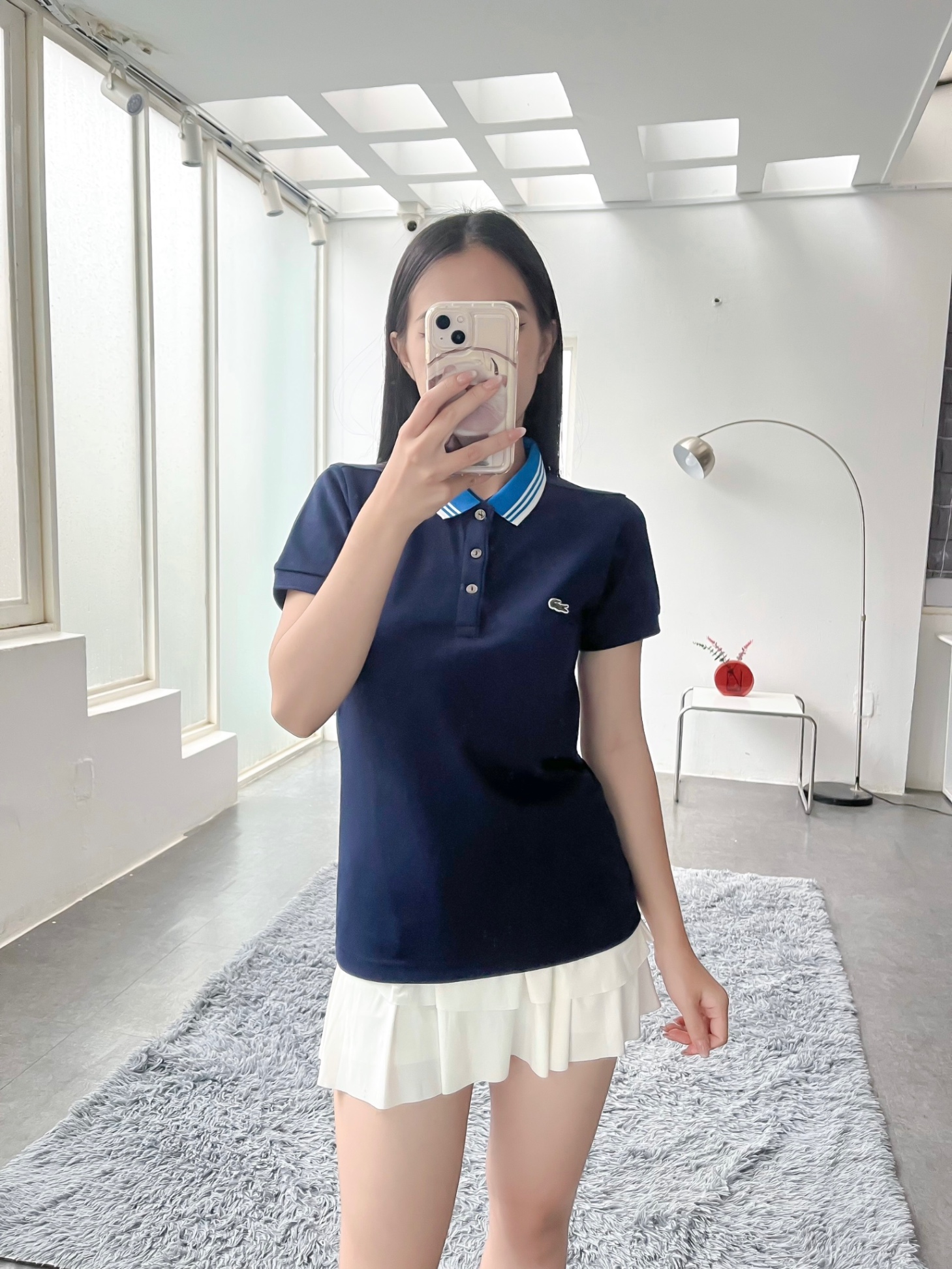 Áo polo nữ LCSTE phối viền 141-Xanh navy