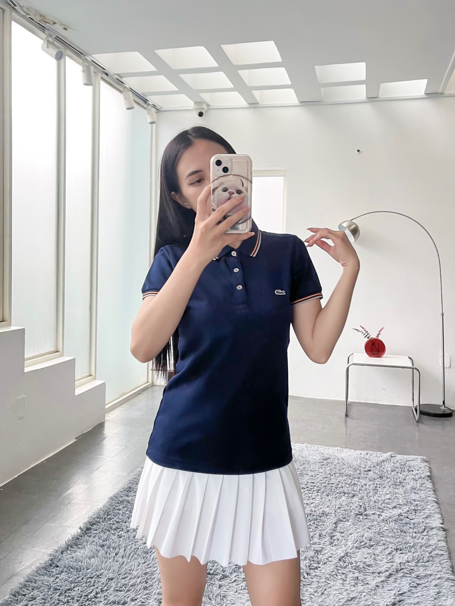 Áo polo nữ LCSTE phối viền 138-Xanh navy